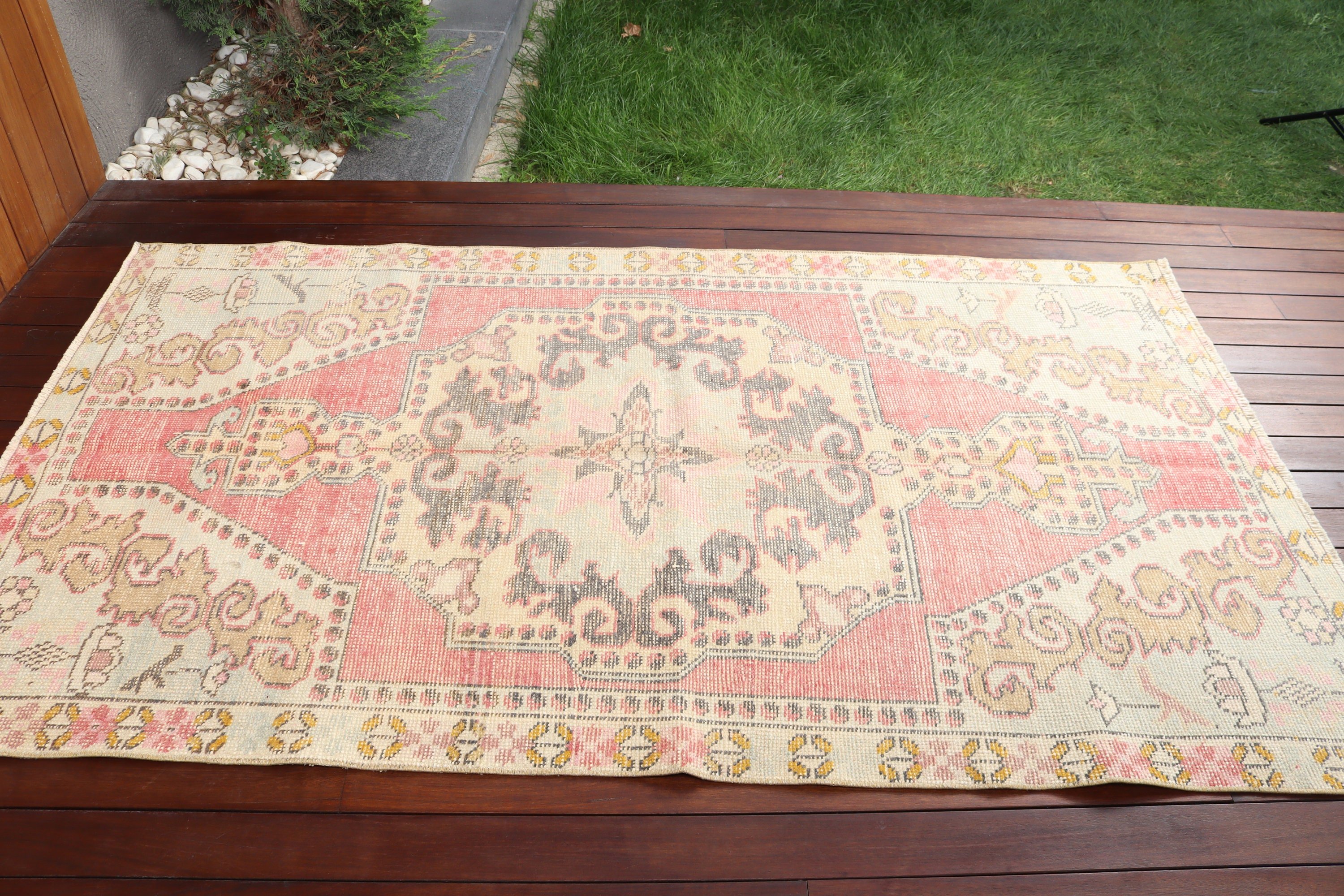 4.2x8.9 ft Area Rug, Turkish Rugs, Beige Cool Rug, Rugs for Kitchen, Vintage Rug, Moroccan Rug, Indoor Rug, Modern Rug, Nursery Rugs