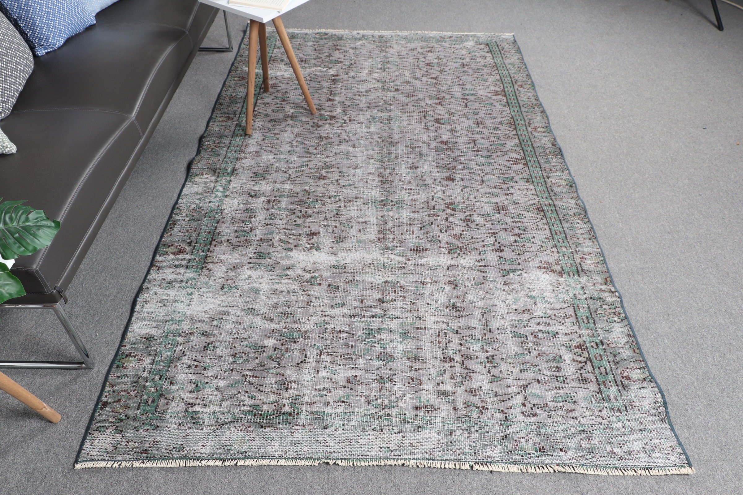 Alan Kilimleri, Gri Yatak Odası Halıları, Vintage Halılar, Anadolu Halısı, Boho Bölge Halısı Halıları, Türk Halıları, Yer Halıları, 4,6x8,2 ft Alan Halısı, Soluk Halı