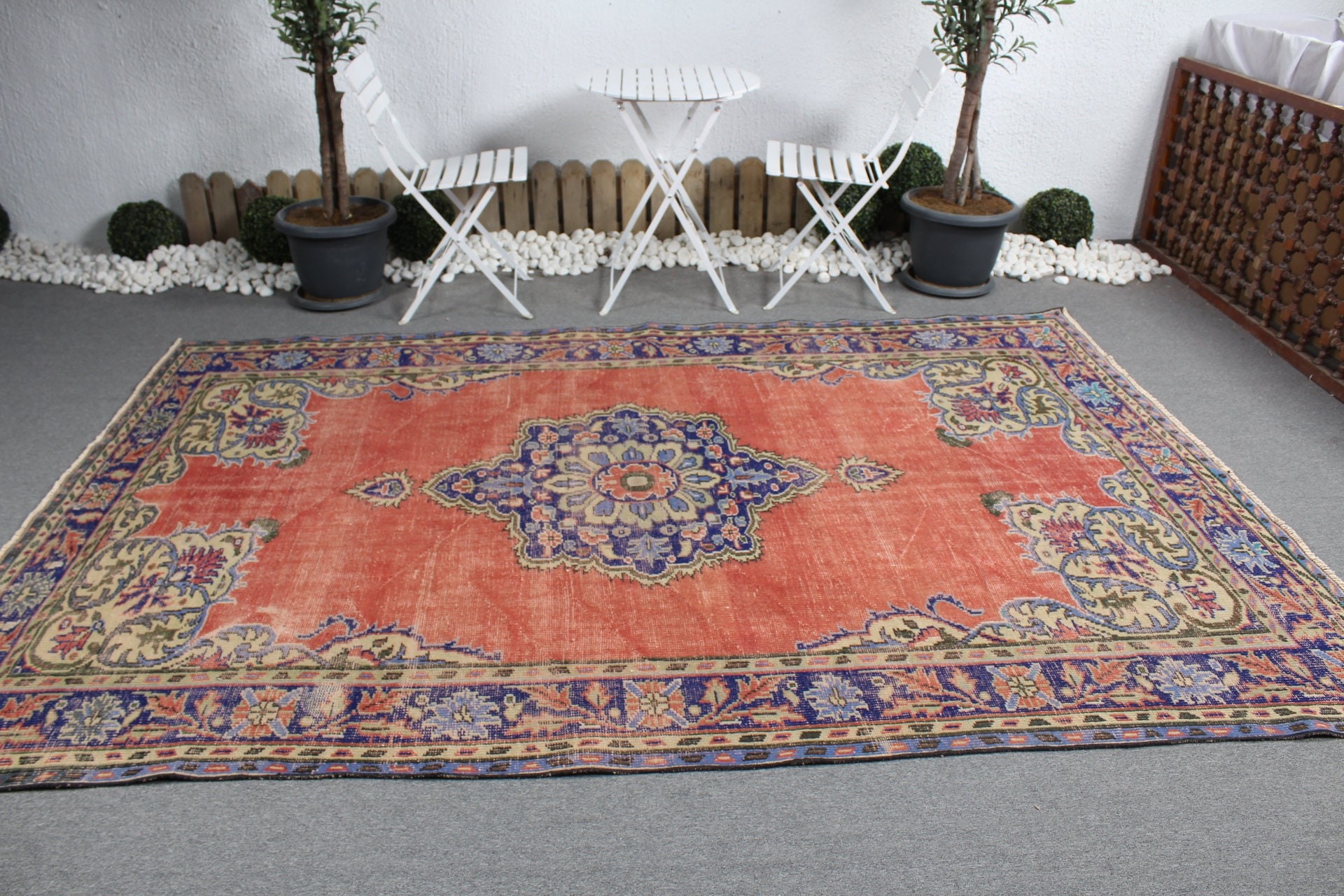 Dining Room Rug, Anatolian Rug, Cool Rug, Vintage Rug, Red Cool Rug, Bedroom Rug, Turkish Rug, 6.3x9.6 ft Large Rug, Rugs for Living Room