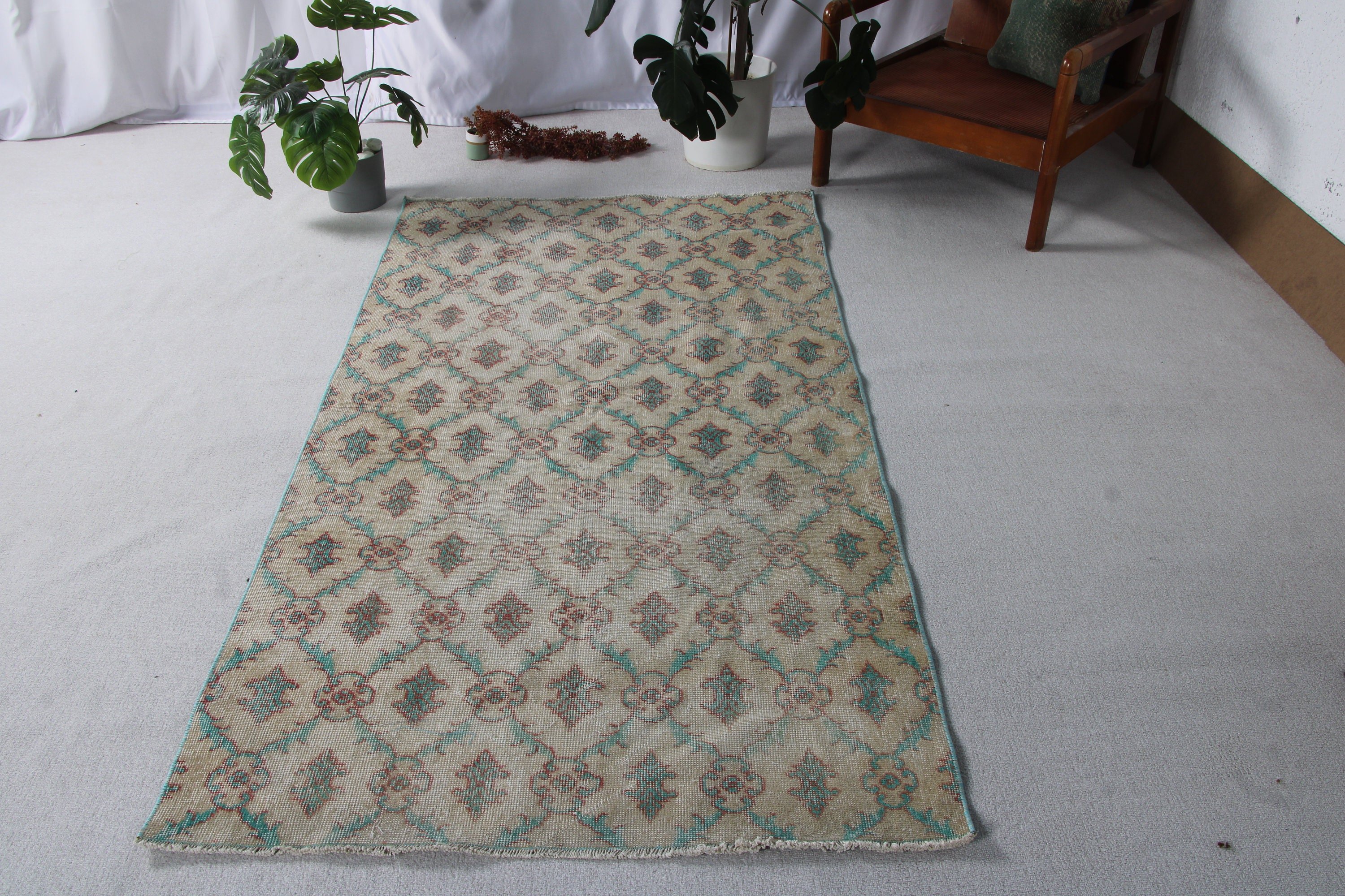 Beige Neutral Rug, Rugs for Decorative, Vintage Rug, Turkish Rugs, Boho Rugs, Floor Rugs, 3.5x6.8 ft Accent Rugs, Vintage Accent Rugs