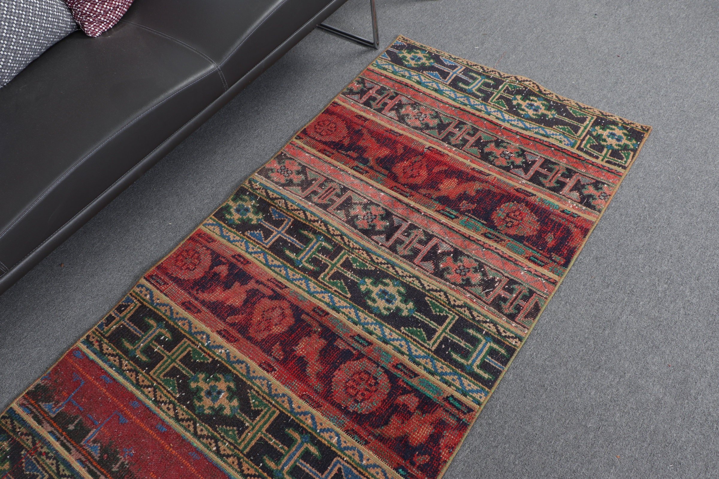 Bedroom Rug, Vintage Rug, Rugs for Hallway, Corridor Rug, Stair Rugs, Moroccan Rug, Turkish Rug, Red Floor Rugs, 2.9x7.3 ft Runner Rug