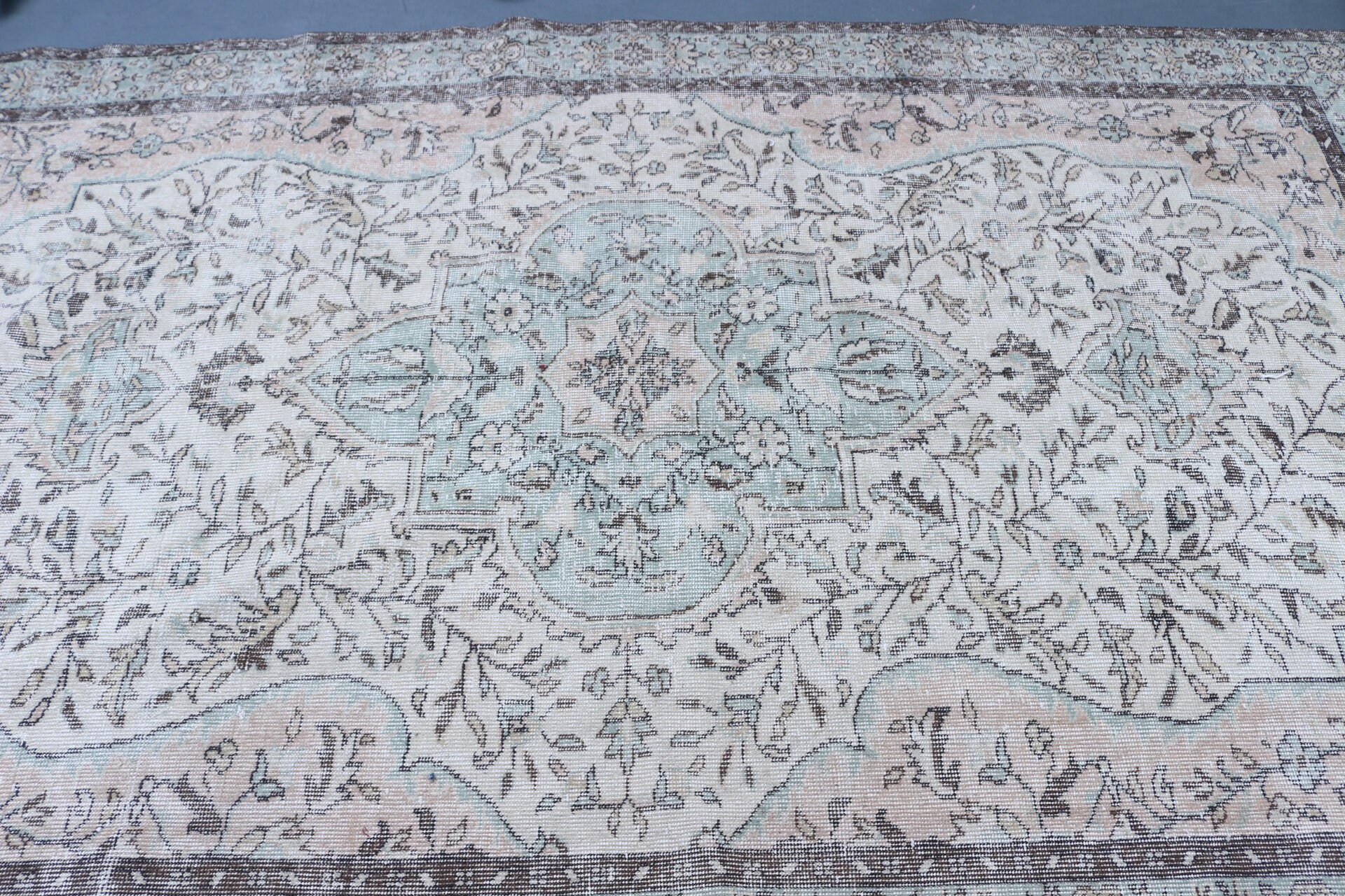 Doğal Halı, Yemek Odası Halısı, Antika Halı, Yün Halılar, Bej 5.6x9.2 ft Büyük Halılar, Yatak Odası Halısı, Vintage Halı, Türk Halıları