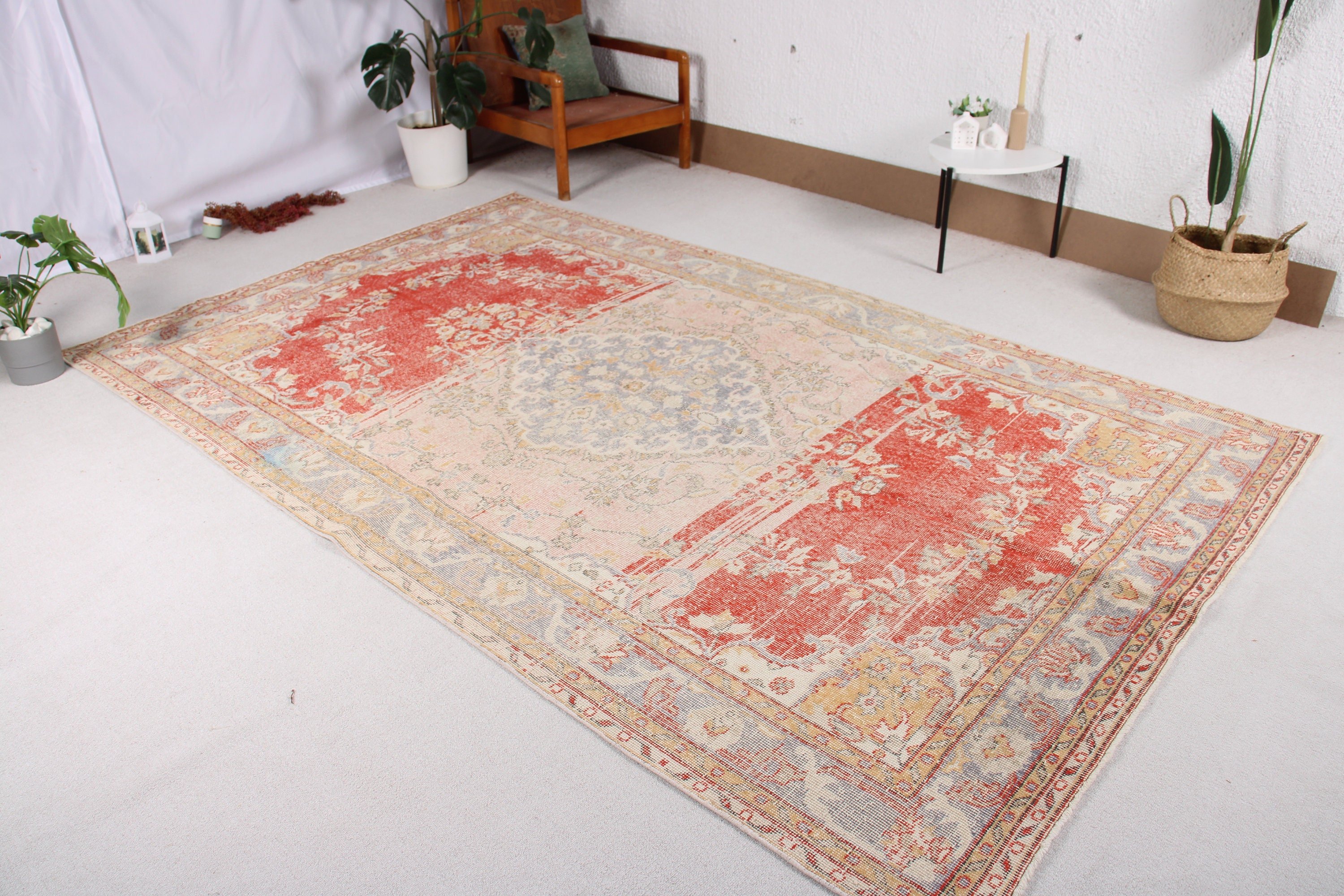 6.1x9.9 ft Büyük Halı, Vintage Halılar, Ev Dekorasyonu Halısı, Yatak Odası Halıları, Lüks Halılar, Yer Halıları, Kırmızı Lüks Halı, Türk Halısı, Salon Halıları