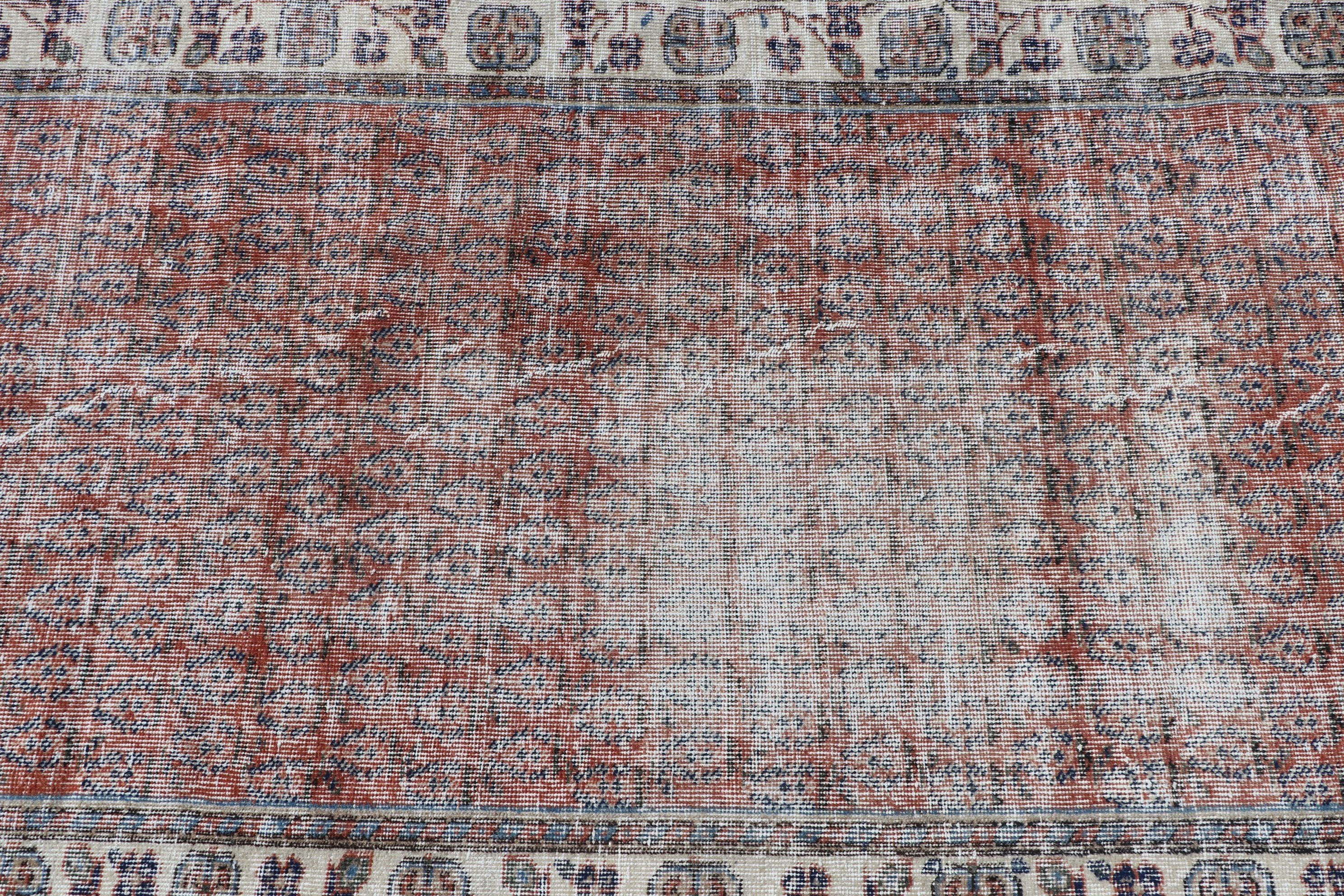 Oushak Halı, Ofis Halıları, Soğuk Halı, Yer Halısı, Vintage Halılar, Yer Halıları, 3,7x6,6 ft Alan Halısı, Turuncu Anadolu Halısı, Eski Halı, Türk Halısı