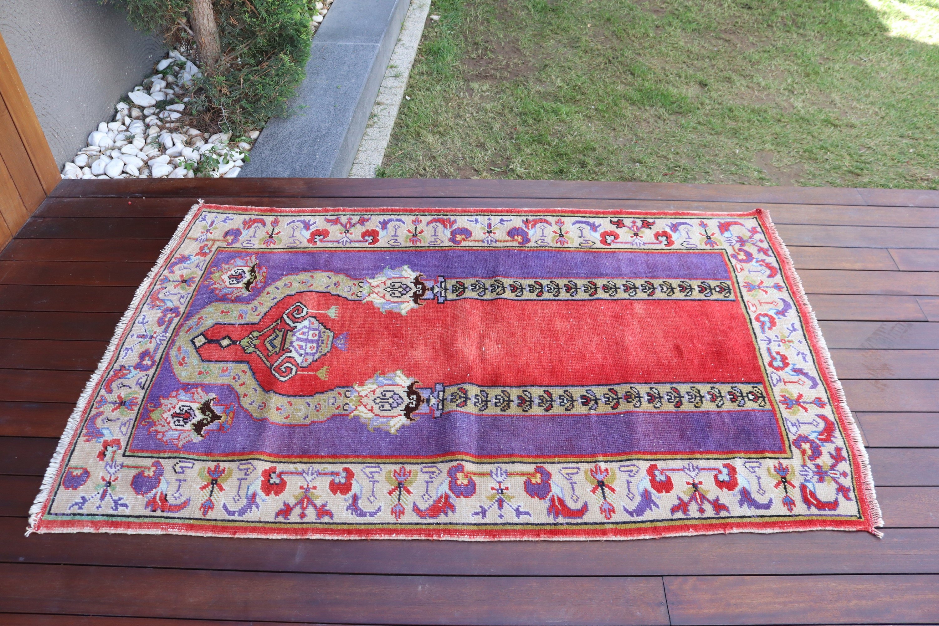 Vintage Rugs, 3.3x5.3 ft Accent Rug, Turkish Rug, Decorative Rug, Oriental Rugs, Neutral Rugs, Boho Rugs, Red Oriental Rugs, Kitchen Rug