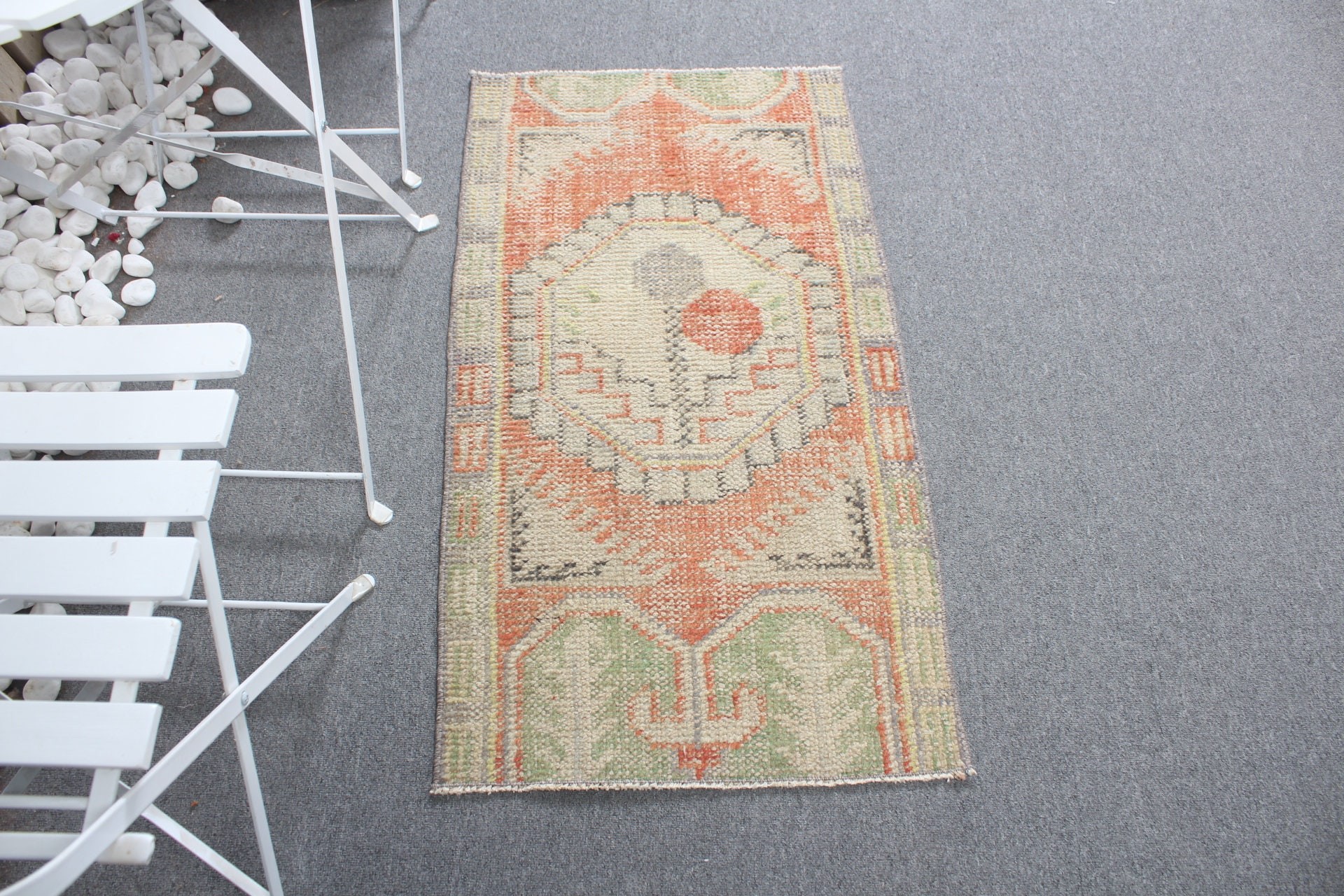 Wall Hanging Rug, 1.8x3.4 ft Small Rug, Bedroom Rug, Nursery Rugs, Muted Rug, Orange Anatolian Rug, Vintage Rug, Turkish Rug