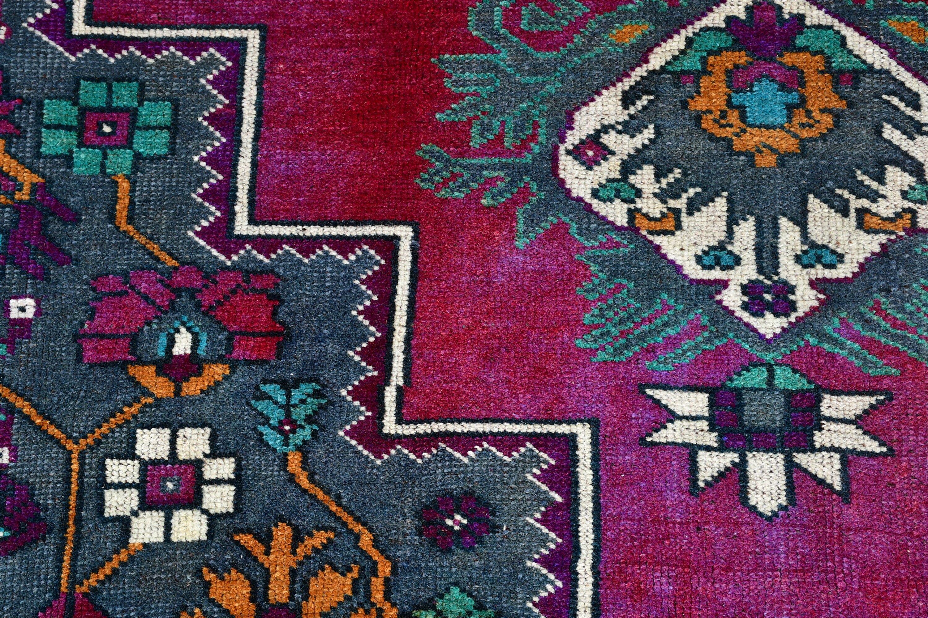 Rugs for Bathroom, Turkish Rug, Vintage Rug, 1.7x3.2 ft Small Rugs, Oushak Rug, Nursery Rug, Purple Moroccan Rug, Bath Rug, Kitchen Rug