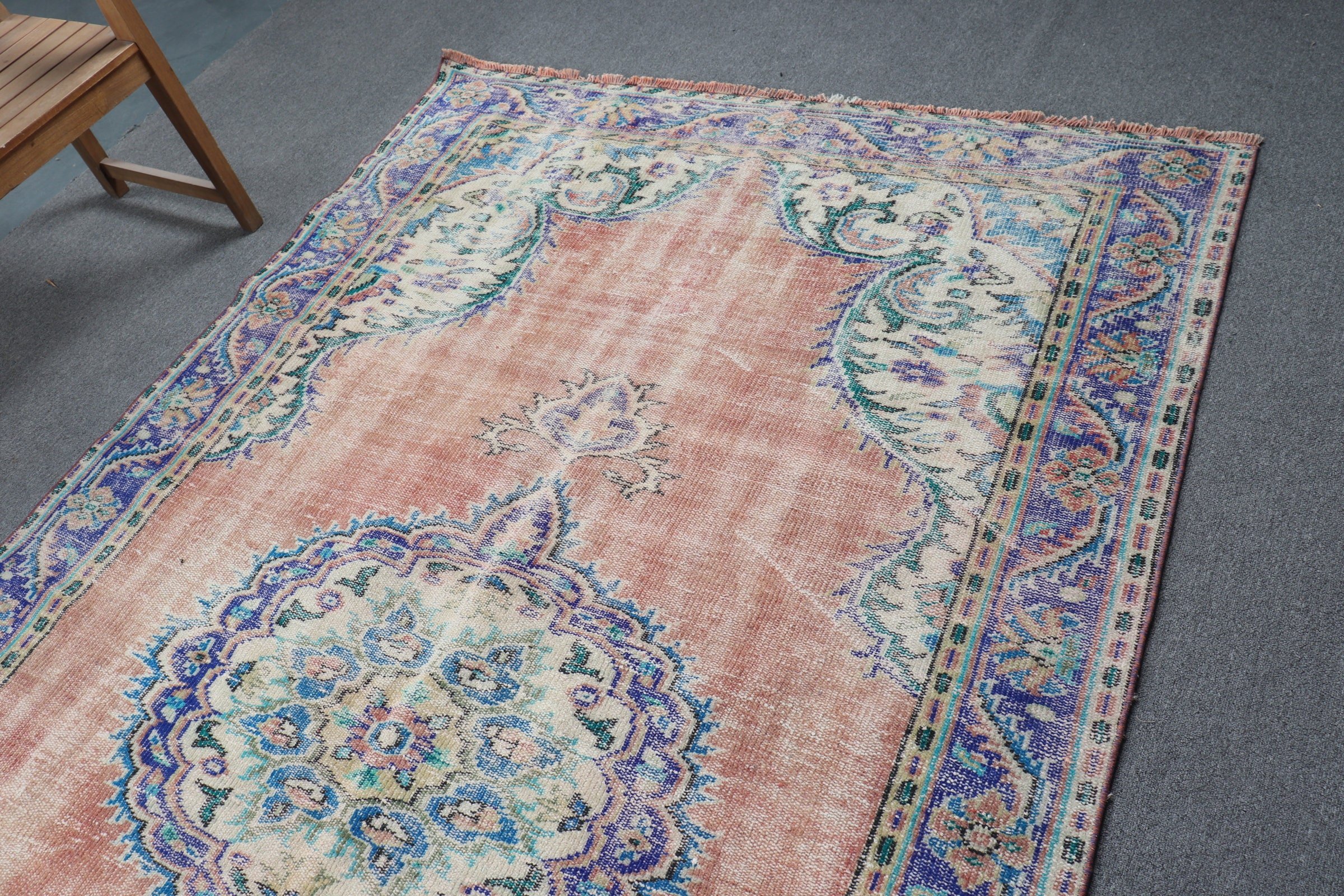 Living Room Rug, Vintage Rug, Rugs for Dining Room, Red  5.8x9.7 ft Large Rug, Turkish Rug, Bedroom Rugs