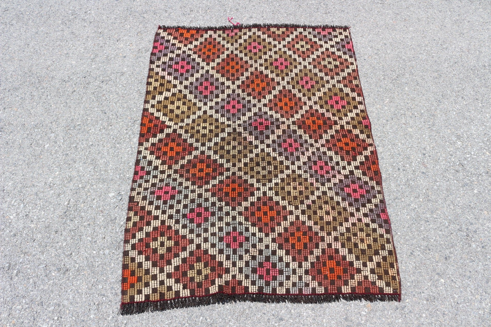 Türk Halıları, Giriş Halıları, Yer Halıları, Sessiz Halılar, Kilim, Banyo Halısı, Bej 2,8x3,7 ft Küçük Halı, Vintage Halı, Antika Halı