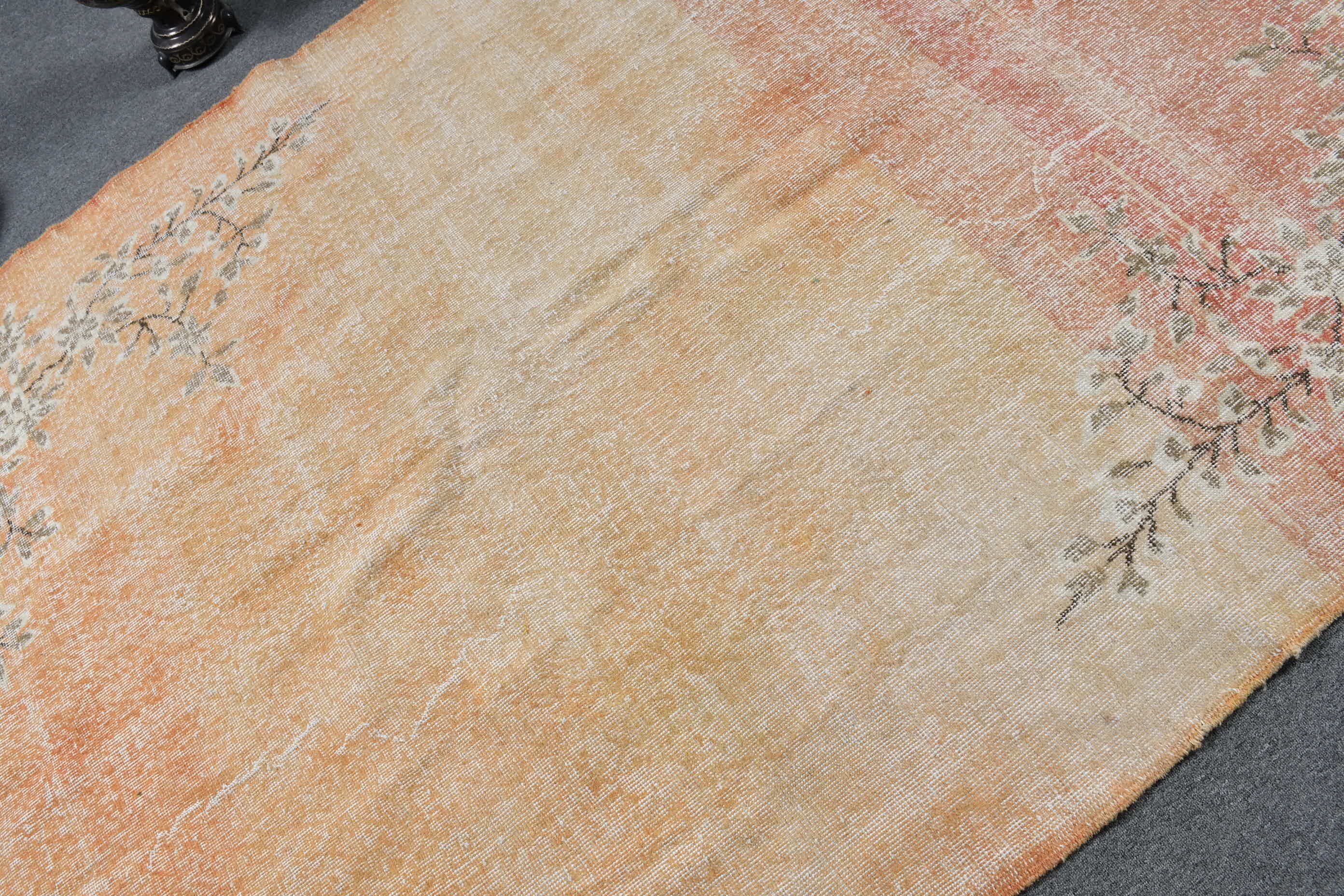 Living Room Rug, Turkish Rug, Pastel Rugs, Orange Oriental Rug, 5.6x8.7 ft Large Rug, Bedroom Rugs, Vintage Rug, Wool Rugs