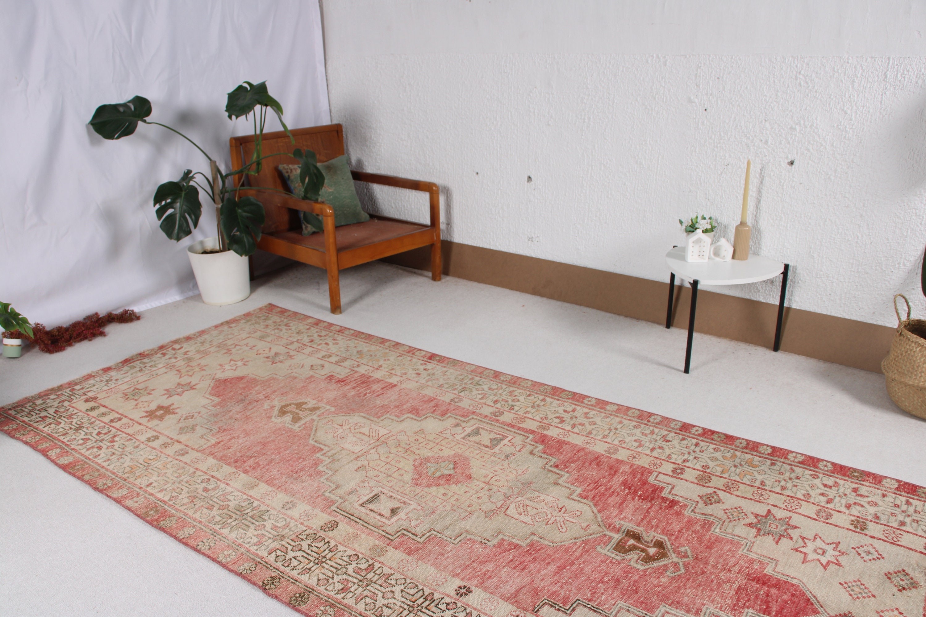 4.2x9.9 ft Large Rug, Statement Rug, Turkish Rugs, Office Rug, Dining Room Rug, Bedroom Rugs, Red Oriental Rugs, Vintage Rug