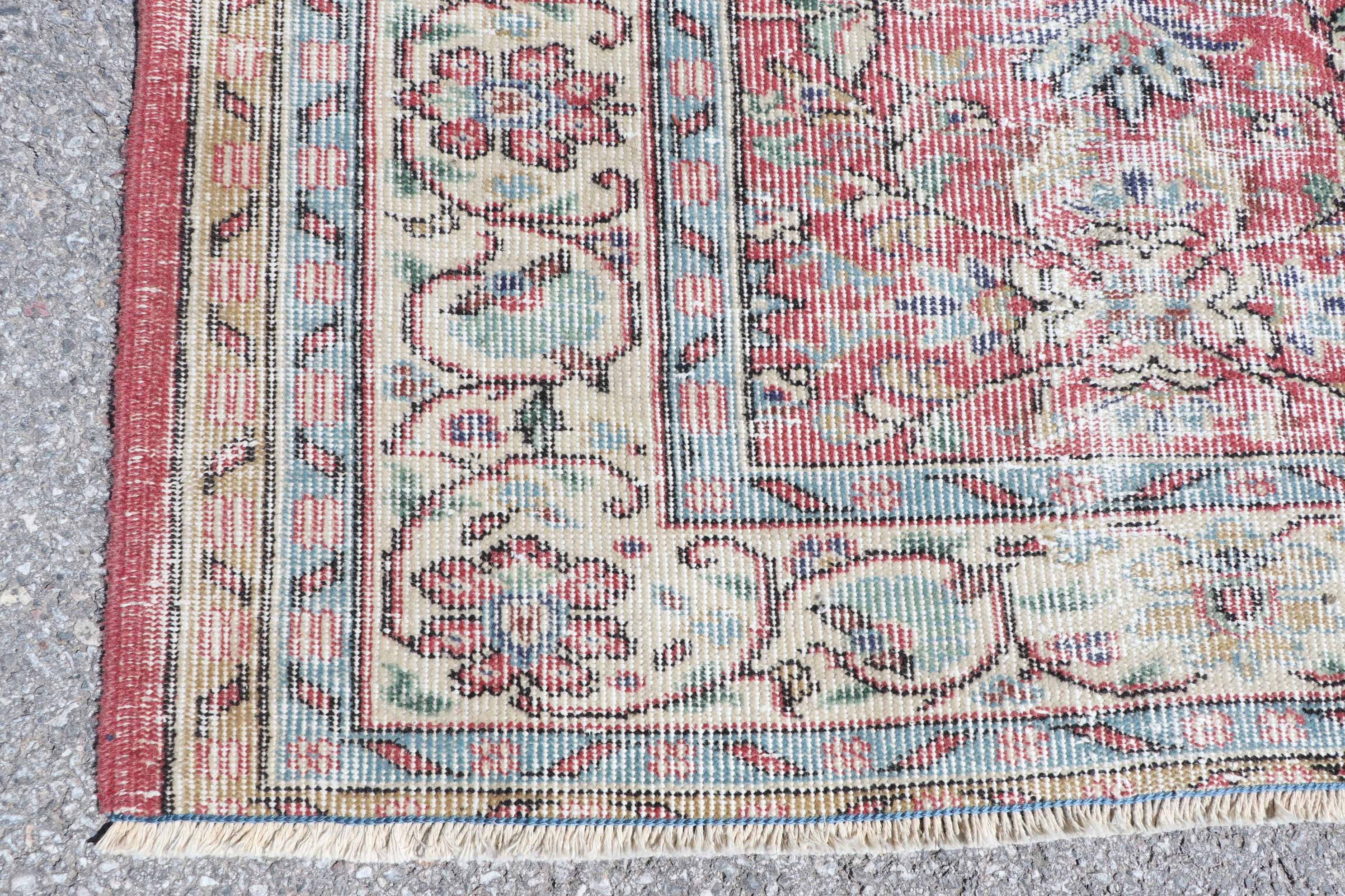 Pink Antique Rugs, Kitchen Rugs, Dining Room Rug, Cute Rugs, Bedroom Rugs, Rugs for Salon, 6.4x9.5 ft Large Rugs, Turkish Rug, Vintage Rugs
