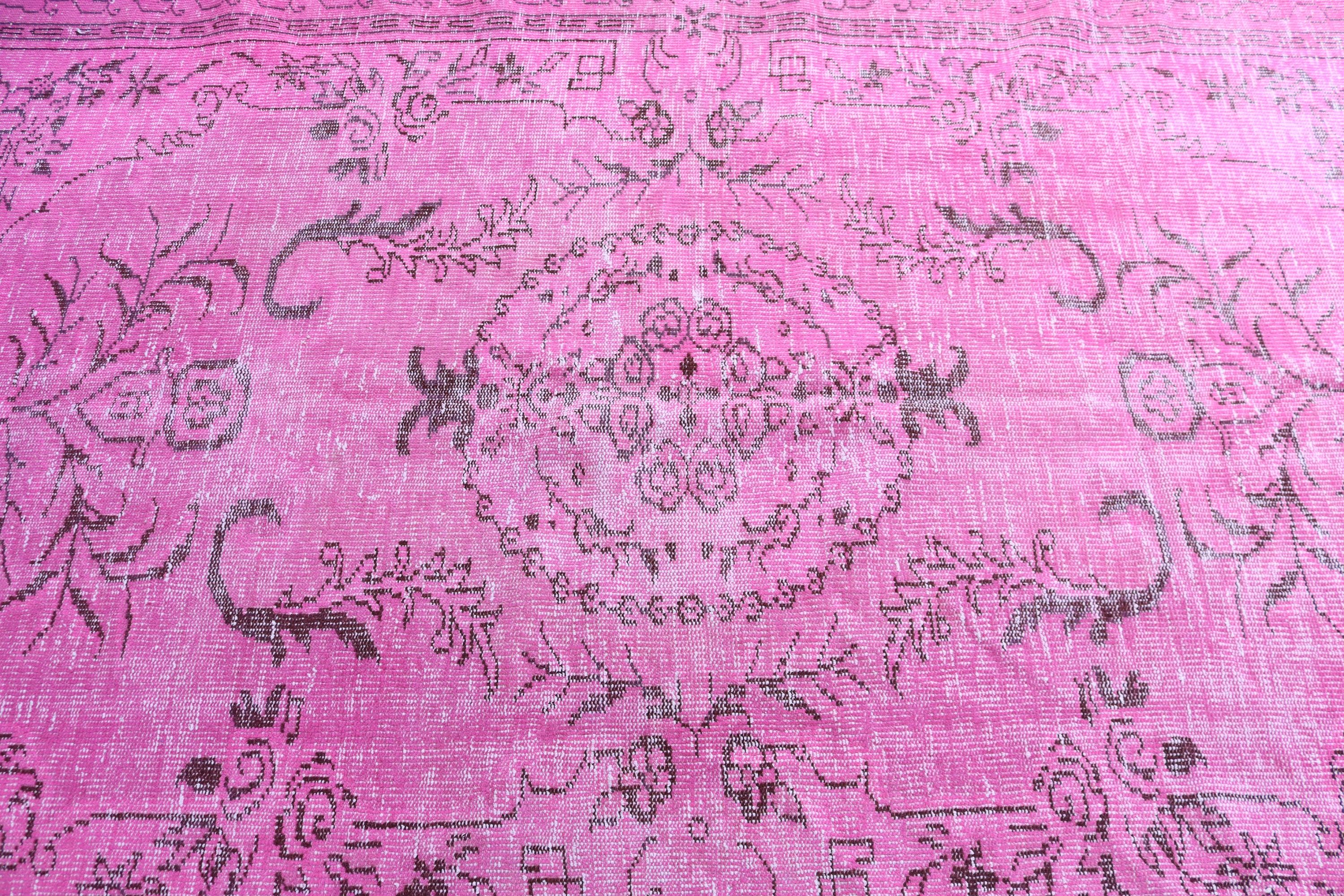 Vintage Rugs, Oriental Rugs, Luxury Rug, Turkish Rug, Pink Oushak Rugs, 5.2x8.8 ft Large Rug, Living Room Rugs, Large Vintage Rugs