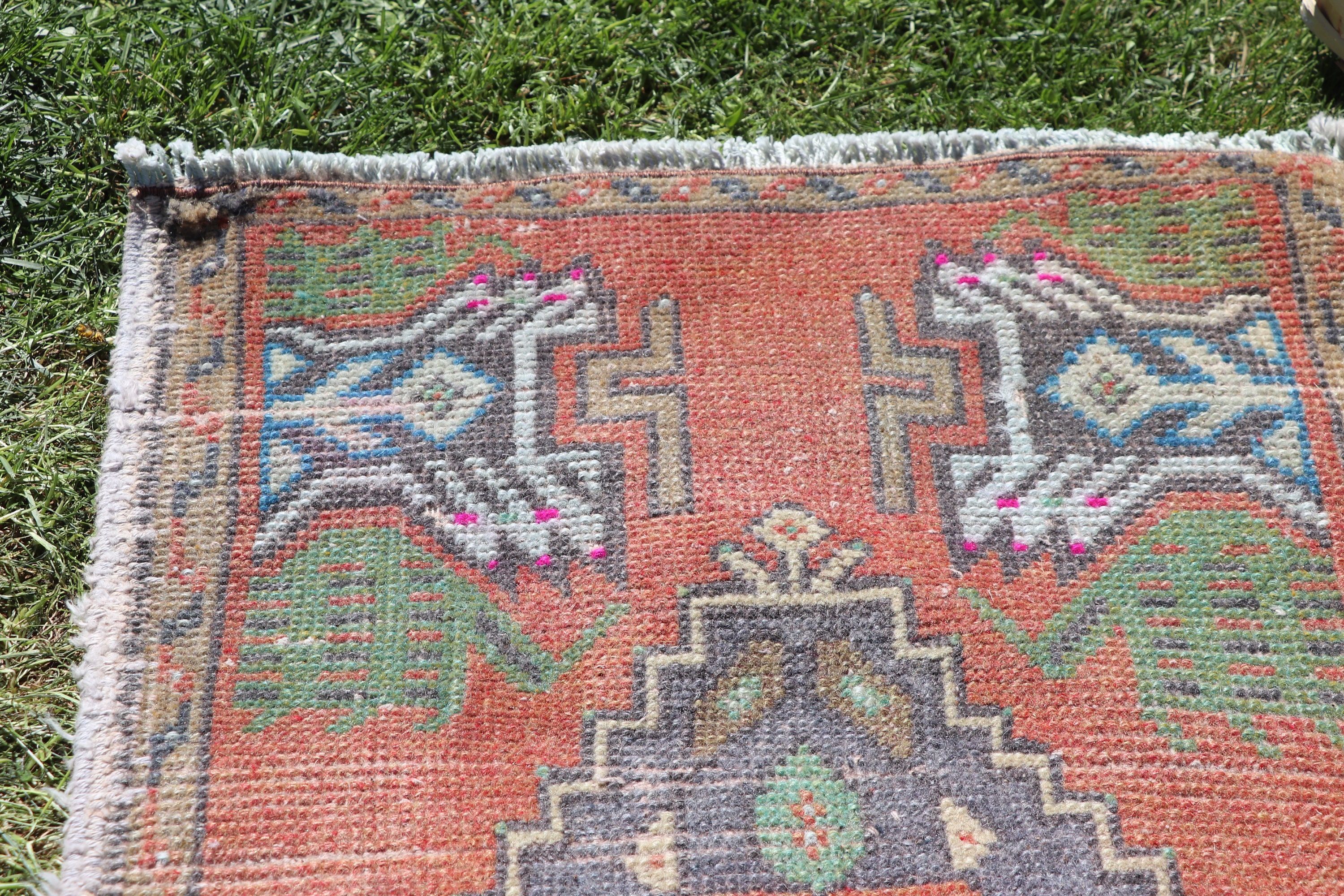 1.6x3.1 ft Small Rug, Small Vintage Rugs, Small Boho Rugs, Vintage Rugs, Orange Home Decor Rugs, Kitchen Rugs, Turkish Rug, Oriental Rugs