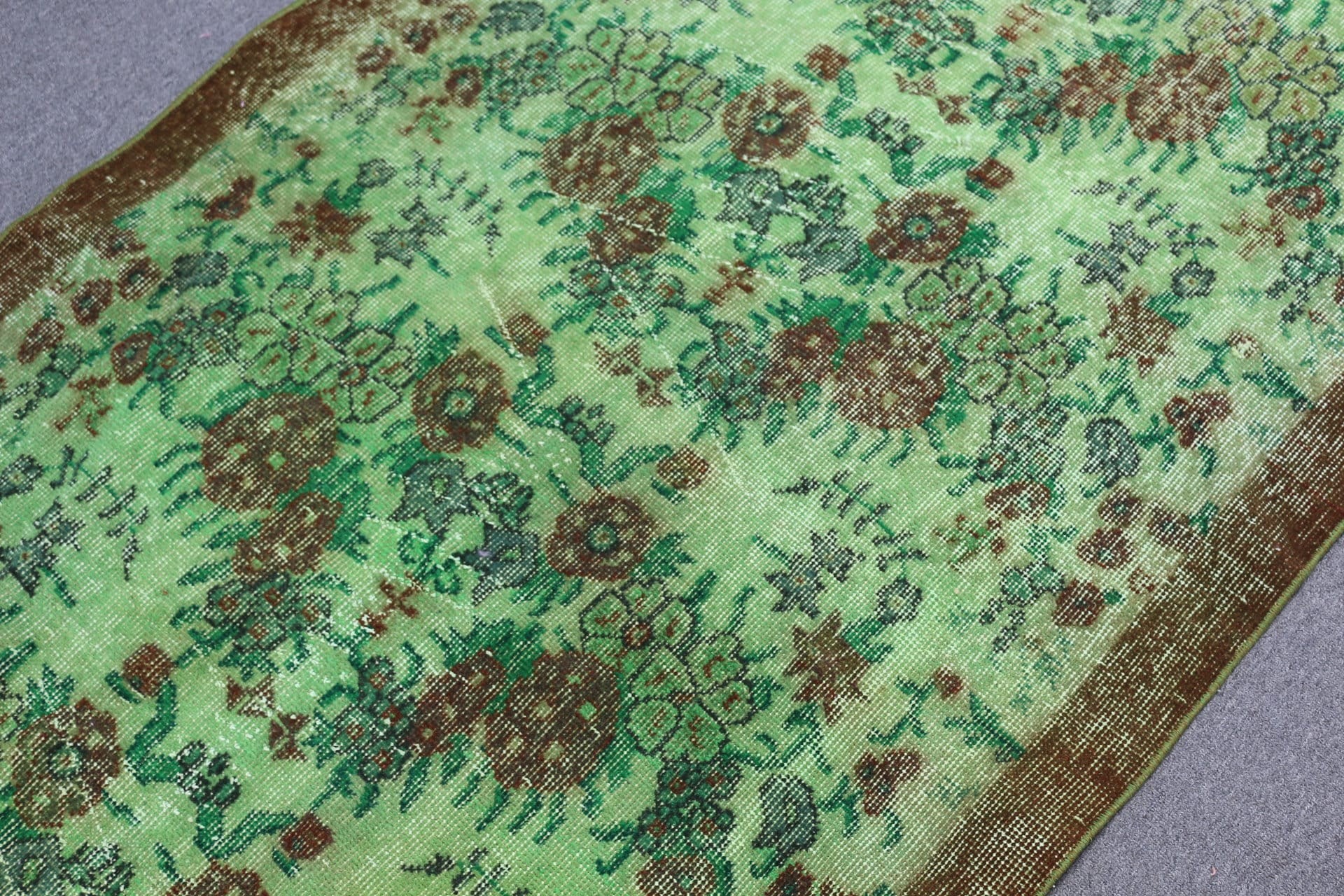 Vintage Rug, Rugs for Nursery, Green  3.6x6.5 ft Accent Rug, Kitchen Rug, Entry Rug, Cool Rug, Turkish Rugs, Moroccan Rug