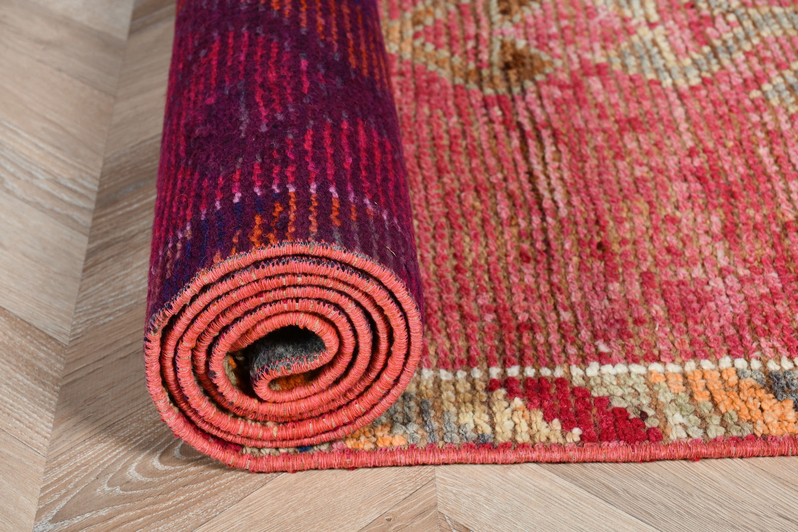Corridor Rug, Aesthetic Rug, Vintage Rugs, 2.8x9.7 ft Runner Rugs, Home Decor Rug, Turkish Rugs, Floor Rug, Pink Anatolian Rug, Stair Rug