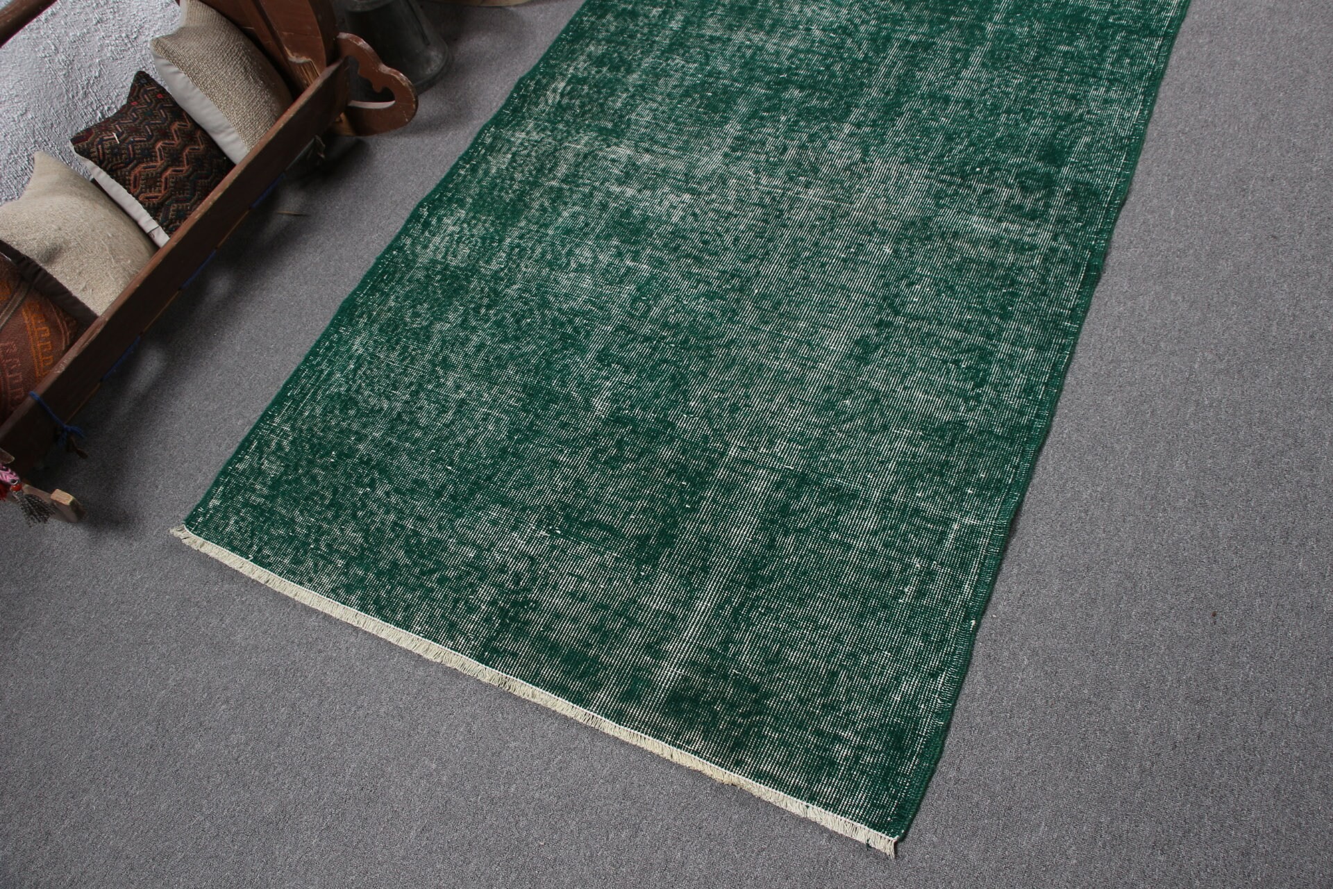 Dining Room Rug, Green  3.7x6.9 ft Area Rugs, Home Decor Rug, Old Rug, Nursery Rug, Vintage Rug, Oushak Rug, Turkish Rug