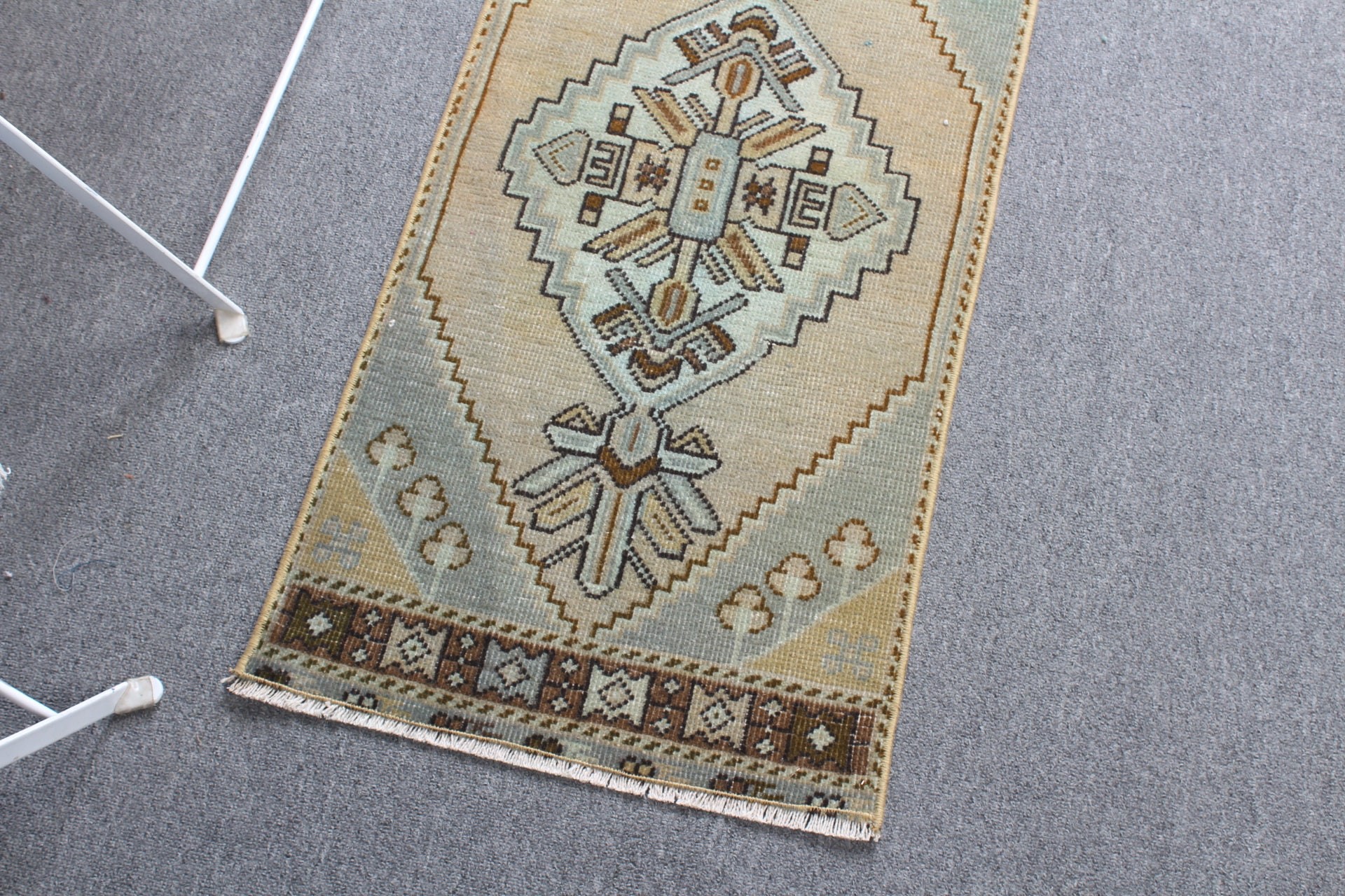 Eskitilmiş Halılar, Vintage Halı, Oryantal Halı, Yatak Odası Halıları, Yeşil 1.4x3.1 ft Küçük Halılar, Türk Halıları, Araba Paspas Halıları, Banyo Halıları