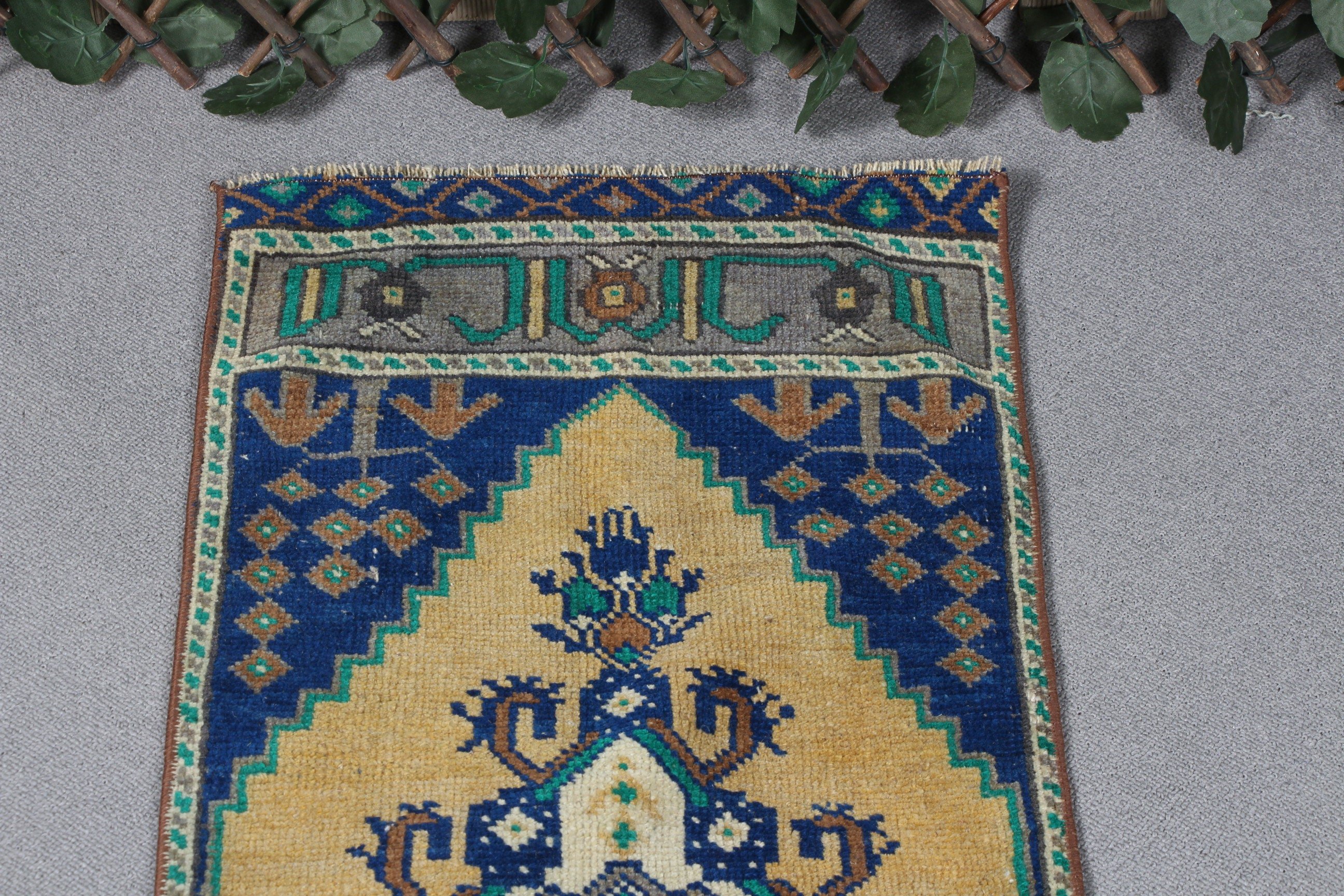 Yeşil Antika Halılar, 1.4x3.6 ft Küçük Halı, Vintage Halılar, Fas Halıları, Türk Halısı, Mutfak Halısı, Soğuk Halılar, Araba Paspas Halıları, Banyo Halısı