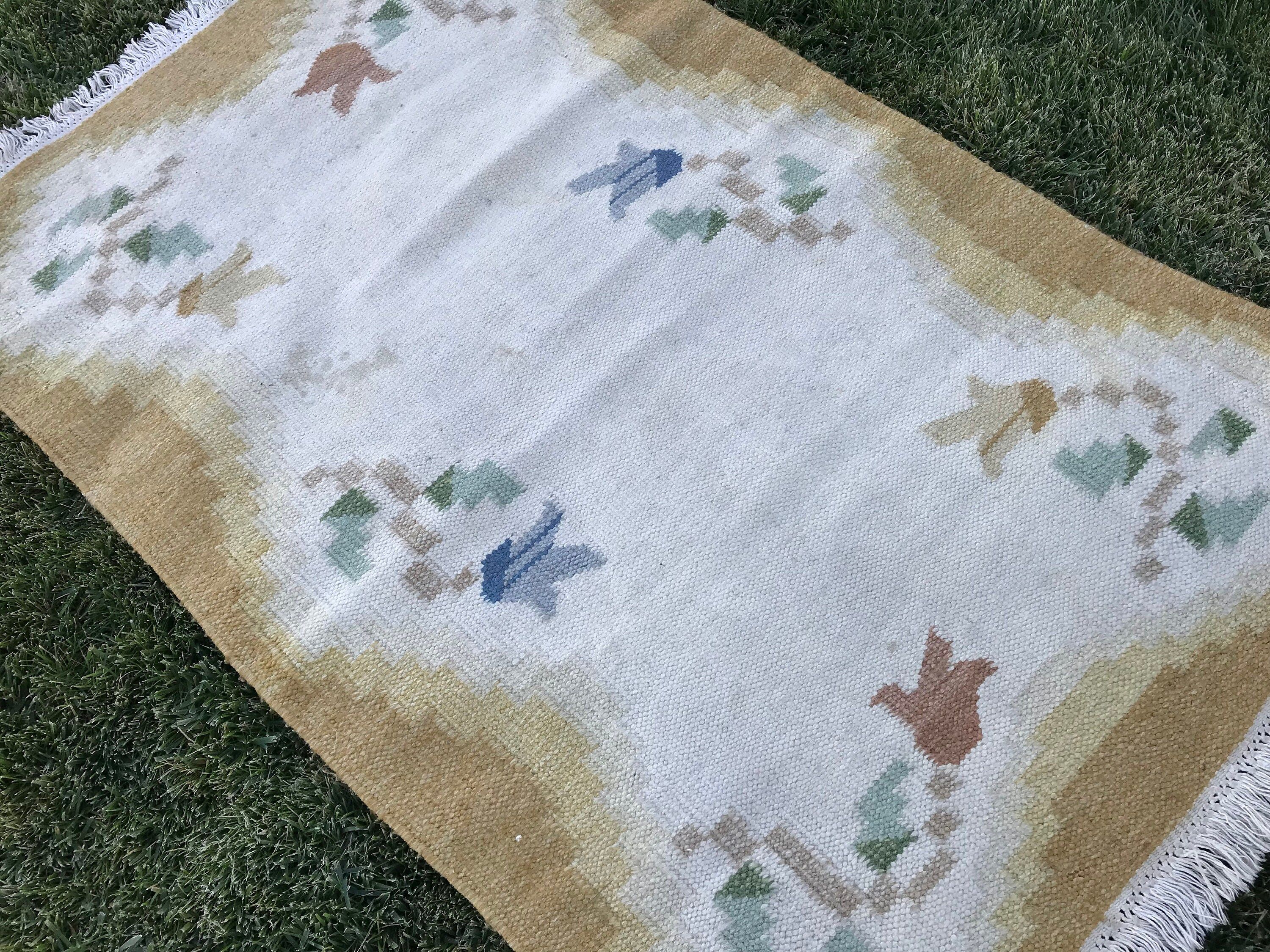 3x4.5 ft Küçük Halı, Yatak Odası Halısı, Bej Yün Halı, Antika Halı, Kilim, Çocuk Halısı, Türk Halısı, Mutfak Halıları, Vintage Halı, Banyo Halısı