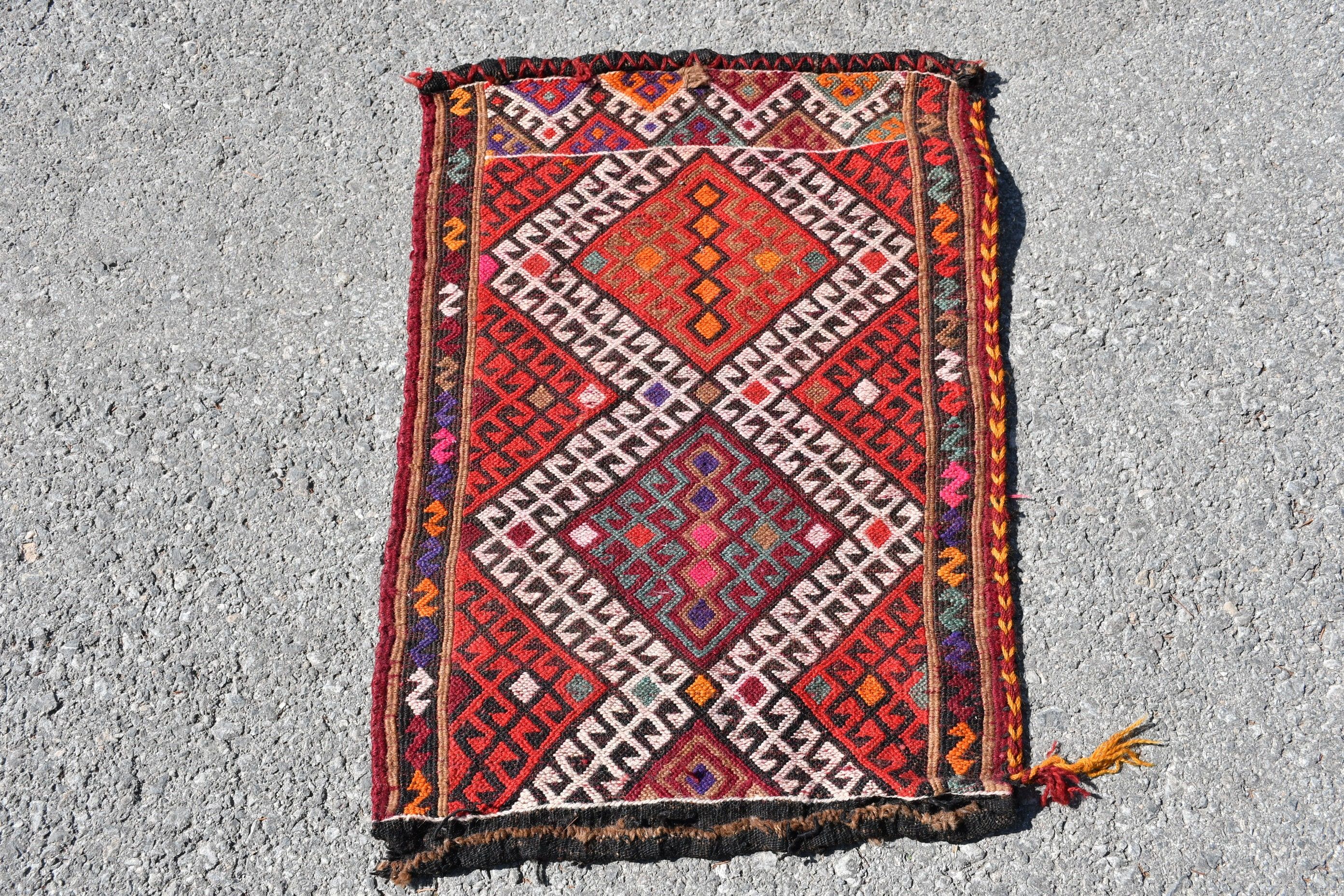 Yatak odası Kilim, Giriş Kilim, Antik Kilim, Türk Kilim, Paspas Kilim, Kırmızı Renkli Kilim, 48x67 cm Küçük Kilim, Duvar Kilim