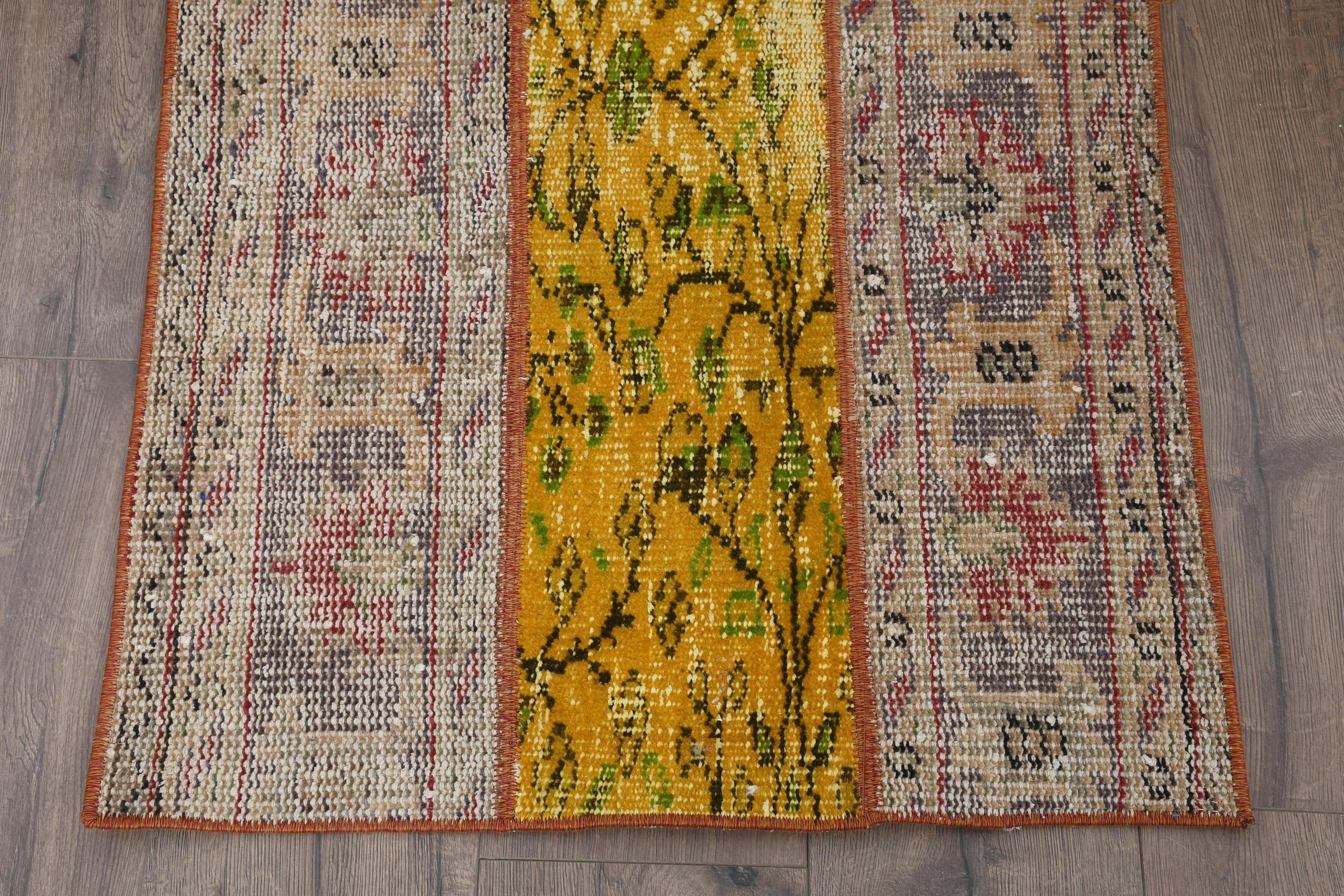 Kapı Paspası Halısı, Vintage Halı, 2.2x2.8 ft Küçük Halılar, Türk Halısı, Banyo Halıları, Sarı Soğuk Halılar, Çocuk Halısı, Anadolu Halısı, Oushak Halıları