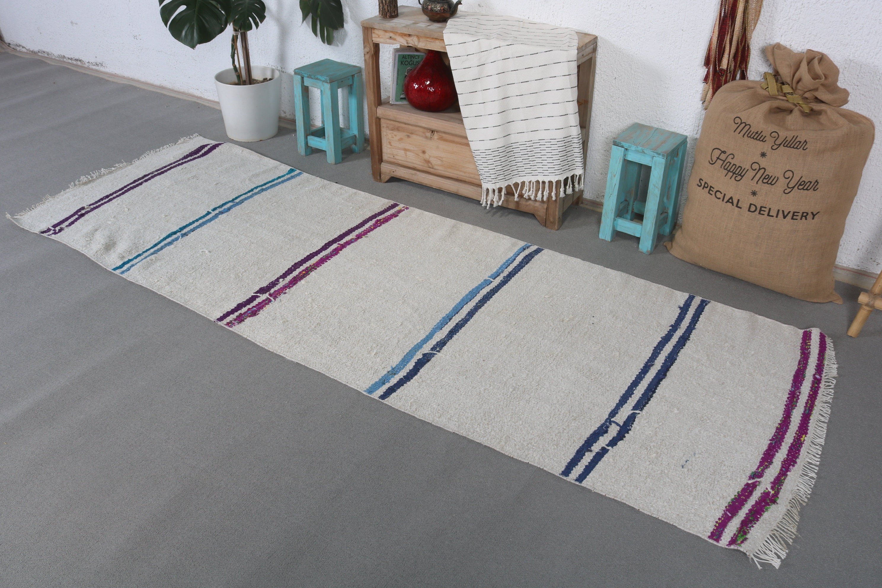 3x8.8 ft Runner Rug, Cool Rugs, Stair Rugs, Rugs for Kitchen, White Home Decor Rug, Hallway Rug, Turkish Rug, Vintage Rug