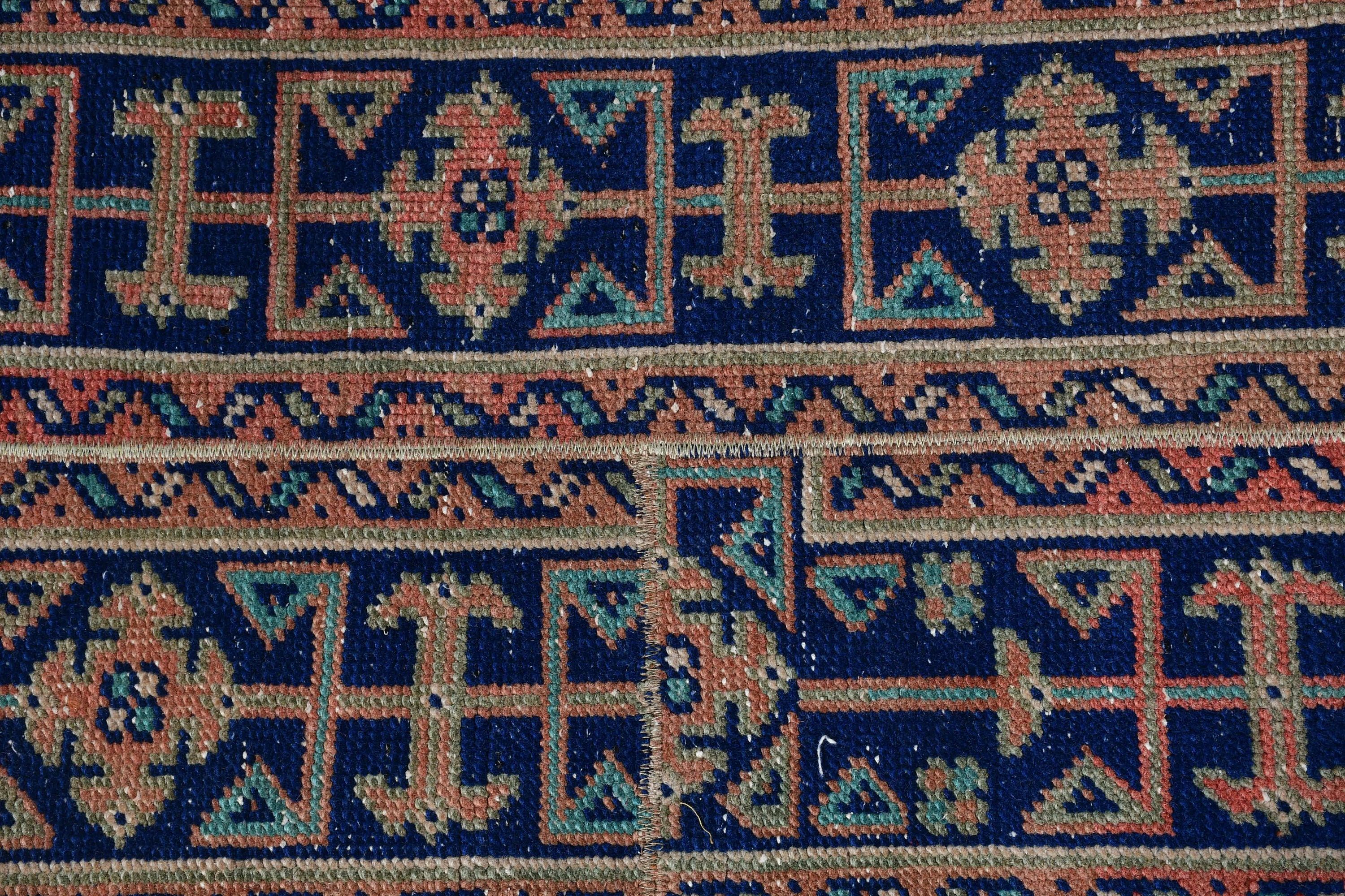Antique Rug, Stair Rug, Turkish Rug, Vintage Rug, Rugs for Corridor, Hallway Rug, Orange Moroccan Rug, Floor Rug, 1.7x10.2 ft Runner Rug