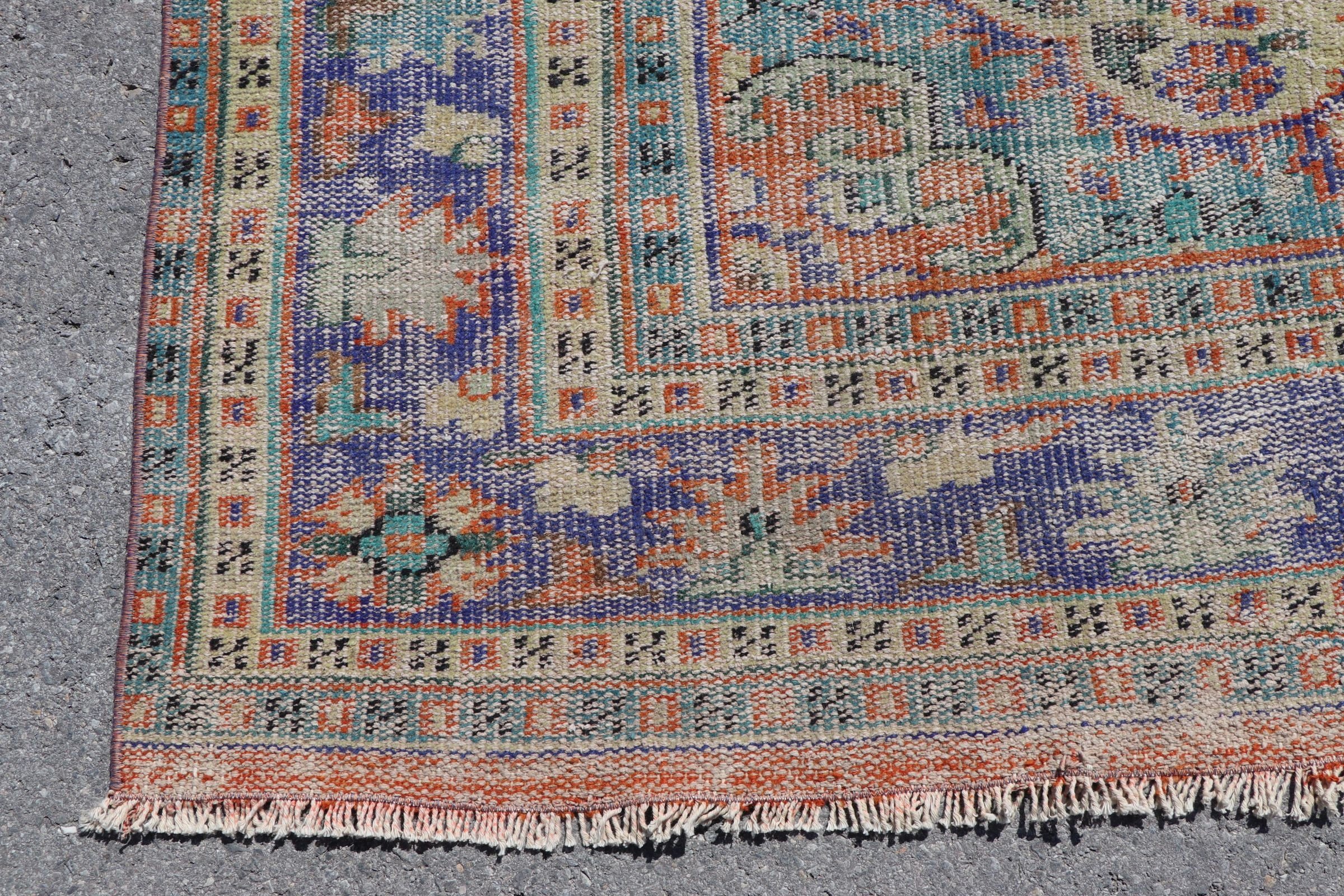 Turkish Rugs, Orange Oriental Rugs, Vintage Rug, Kitchen Rug, Living Room Rugs, Saloon Rug, 7.3x11.2 ft Oversize Rugs