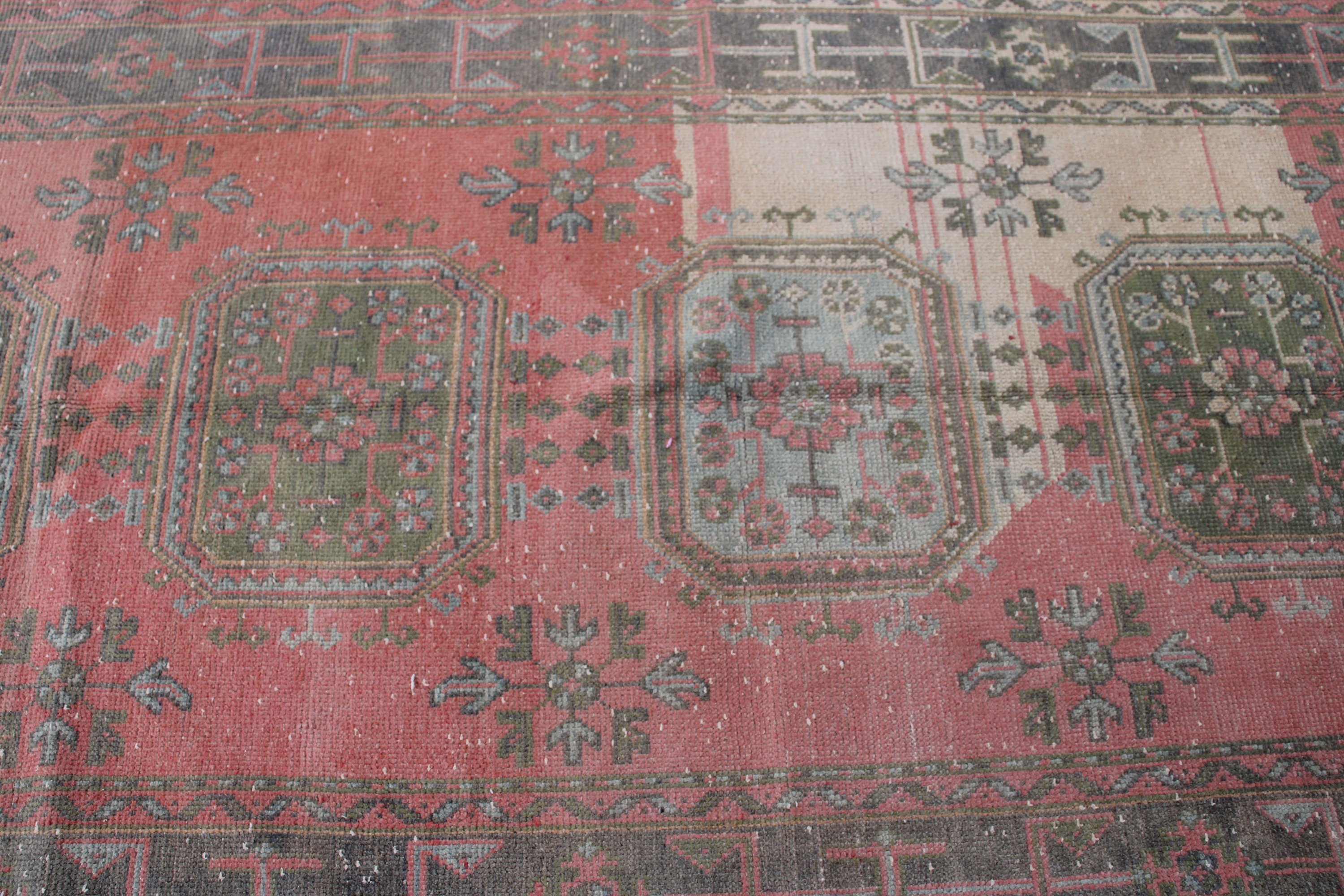 4.5x10.4 ft Large Rugs, Large Boho Rugs, Vintage Rugs, Aesthetic Rug, Pink Cool Rug, Luxury Rug, Dining Room Rugs, Wool Rug, Turkish Rug