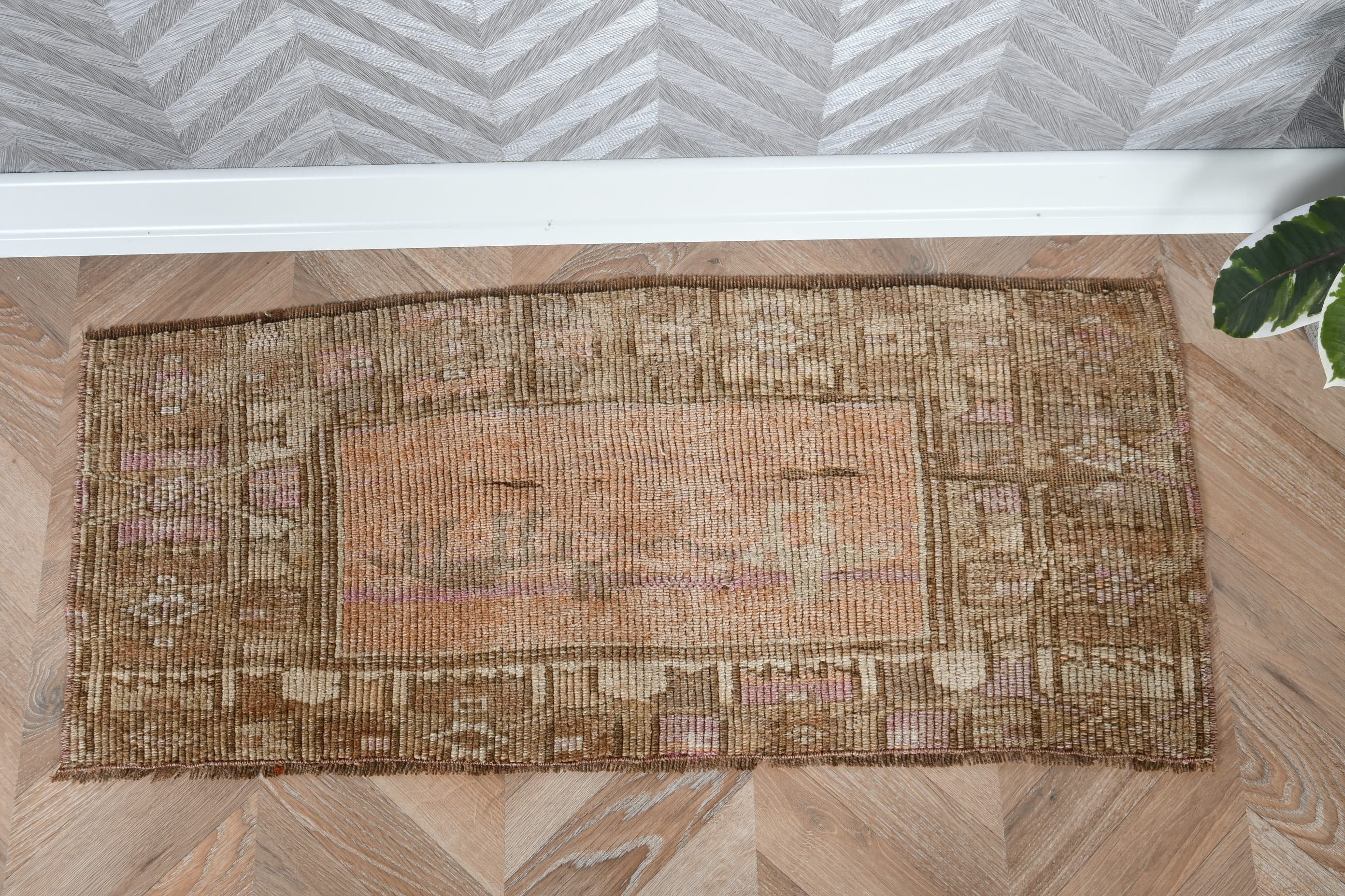 Car Mat Rug, Brown Floor Rugs, Outdoor Rug, Vintage Rugs, Anatolian Rug, 1.3x3.1 ft Small Rug, Bedroom Rug, Turkish Rugs