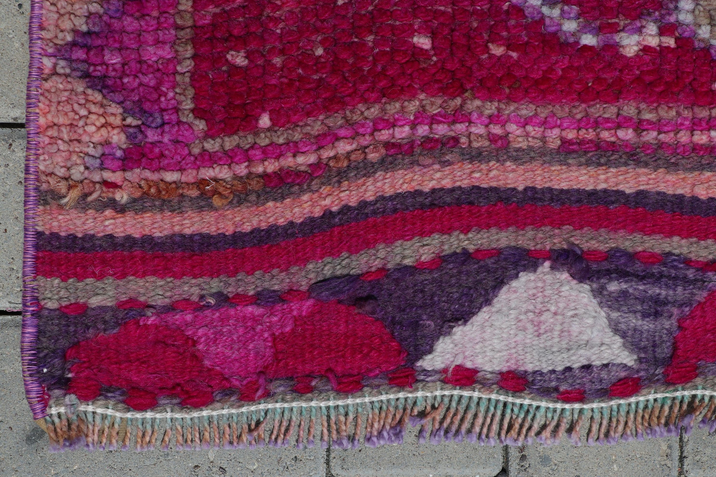 Rugs for Stair, Hallway Rug, Pink Oriental Rug, Vintage Rug, 3.2x8.5 ft Runner Rug, Turkish Rugs, Kitchen Rug, Dorm Rug, Moroccan Rug