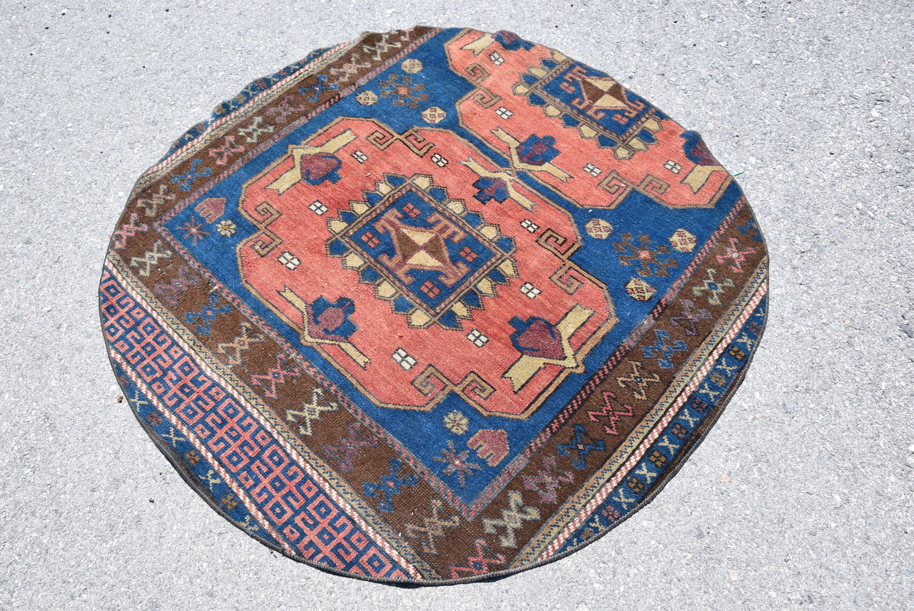 Antika Halı, Kırmızı Soğuk Halı, Vintage Halı, Yatak Odası Halıları, Ofis Halısı, Türk Halısı, Yatak Odası Halısı, Yün Halı, 4.1x4.1 ft Accent Halı, Giriş Halısı