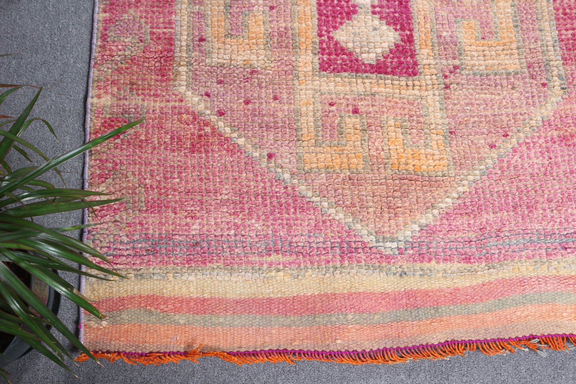 Anatolian Rug, Rugs for Hallway, Vintage Rugs, Turkish Rug, 3x9.4 ft Runner Rugs, Old Rugs, Moroccan Rug, Pink Anatolian Rugs, Kitchen Rug