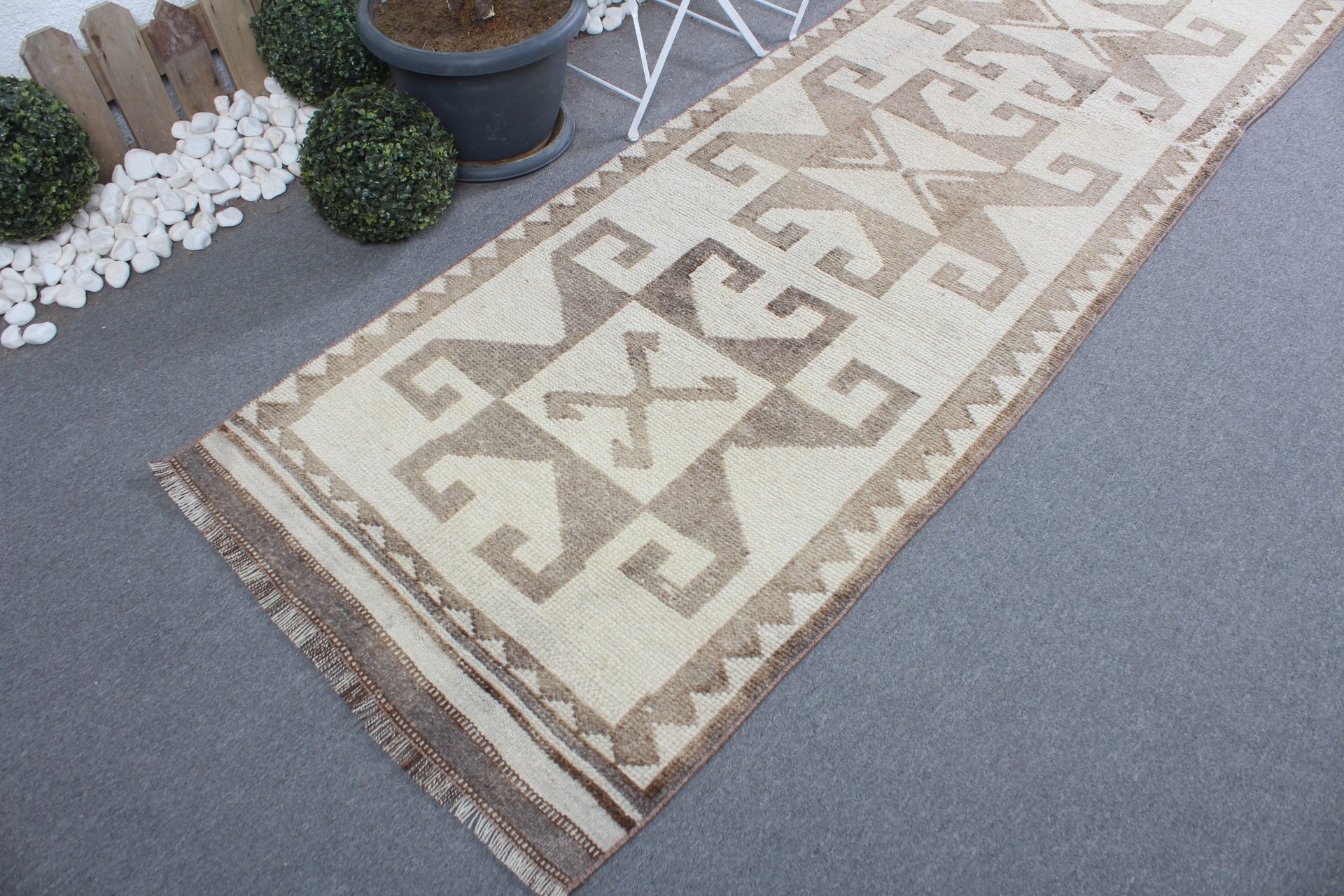 Wool Rug, Kitchen Rug, Hallway Rug, Rugs for Runner, Bedroom Rug, Beige Moroccan Rug, 3x11.2 ft Runner Rugs, Vintage Rug, Turkish Rug