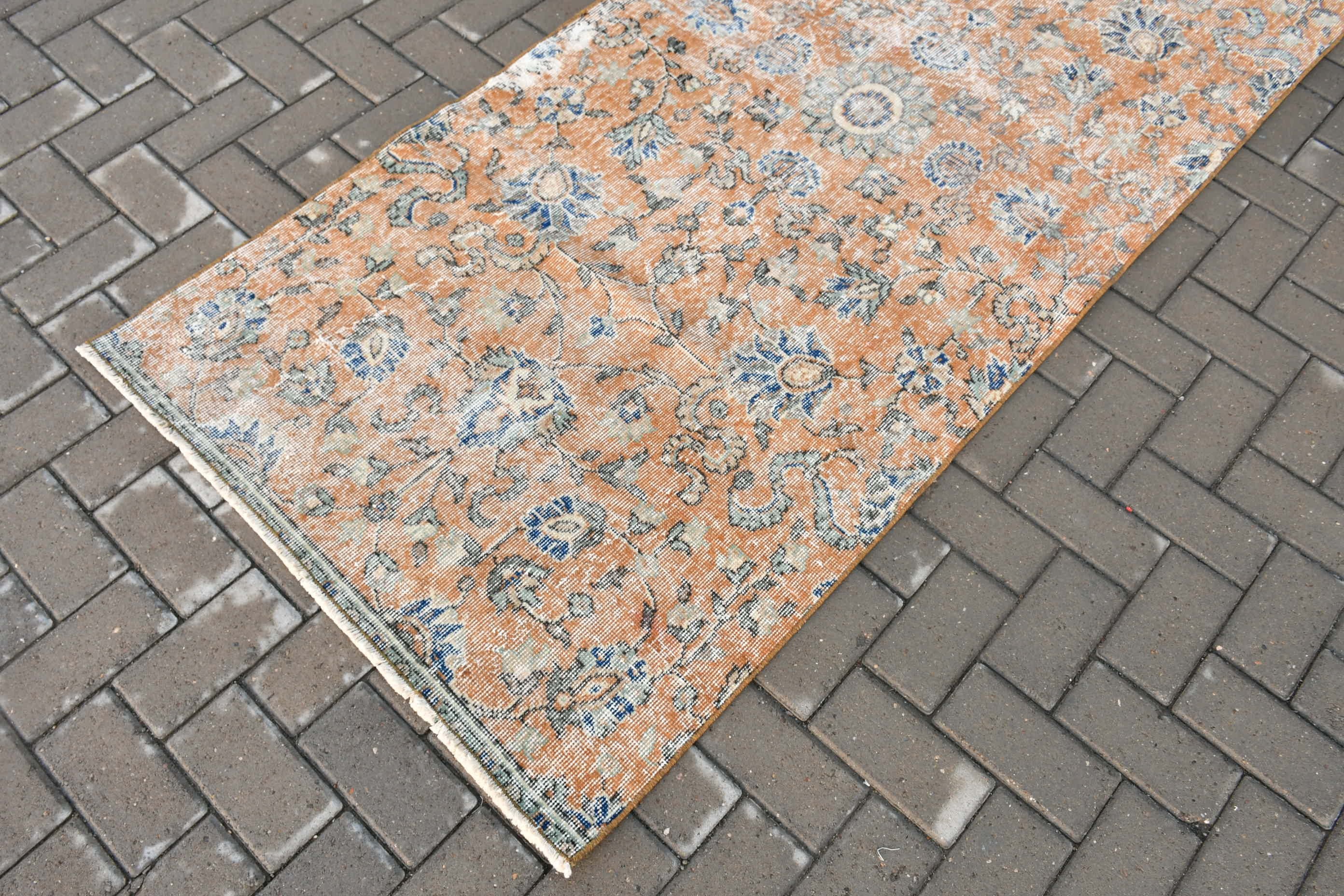 Havalı Halılar, Vintage Halı, Kabile Halıları, Türk Halıları, Kahverengi Ev Dekorasyonu Halısı, 3,1x7,3 ft Vurgu Halısı, Mutfak Halıları, Çocuk Halısı