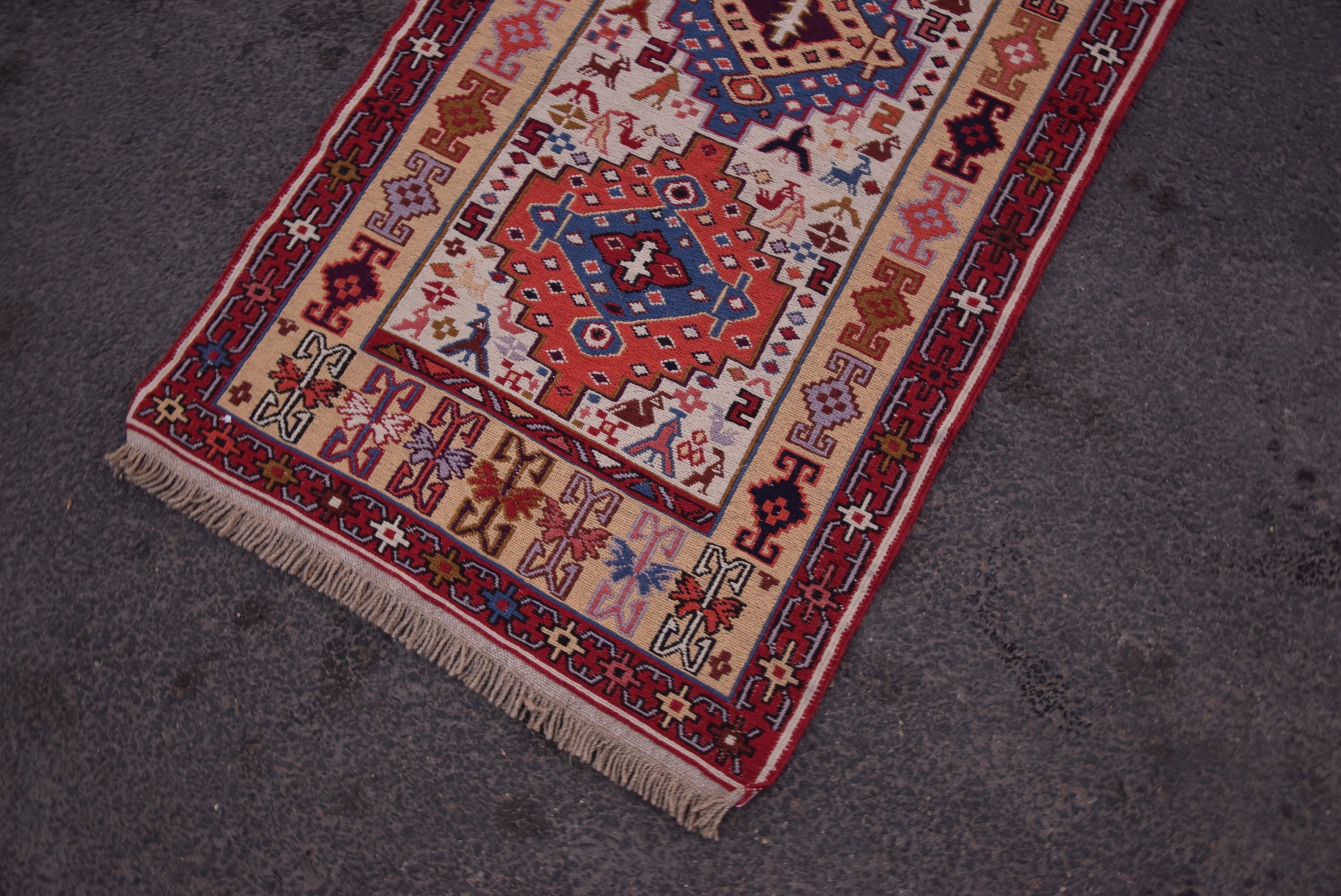 Red Floor Rug, Cute Rugs, Turkish Rugs, Wall Hanging Rug, Kilim, 2.3x3.3 ft Small Rug, Bath Rugs, Floor Rugs, Anatolian Rugs, Vintage Rug