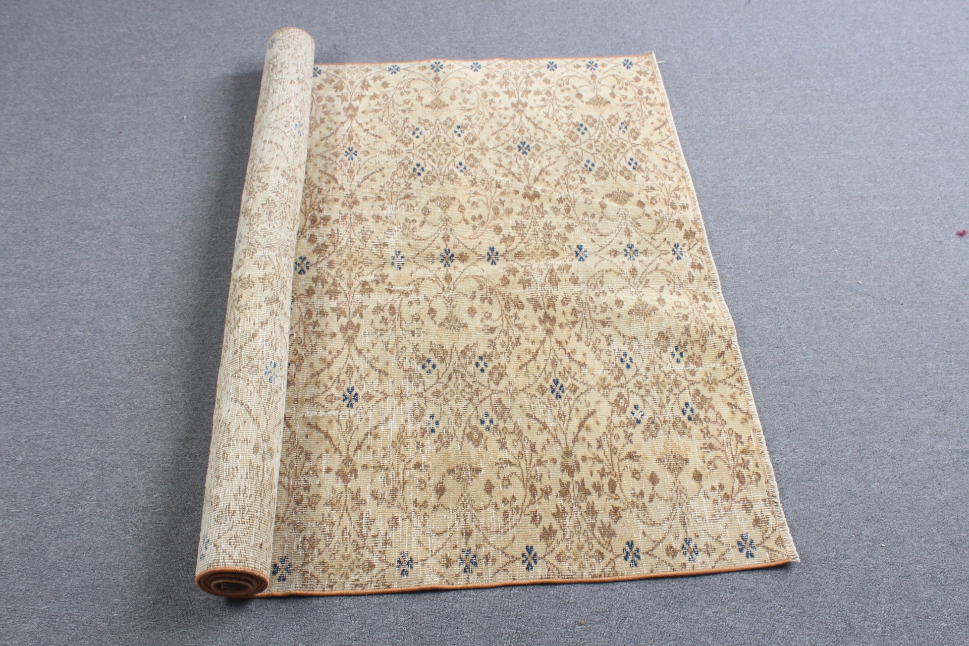 Beige Floor Rug, Home Decor Rug, Vintage Rug, Floor Rugs, Indoor Rugs, 4.6x7.7 ft Area Rug, Living Room Rug, Flatweave Rugs, Turkish Rugs