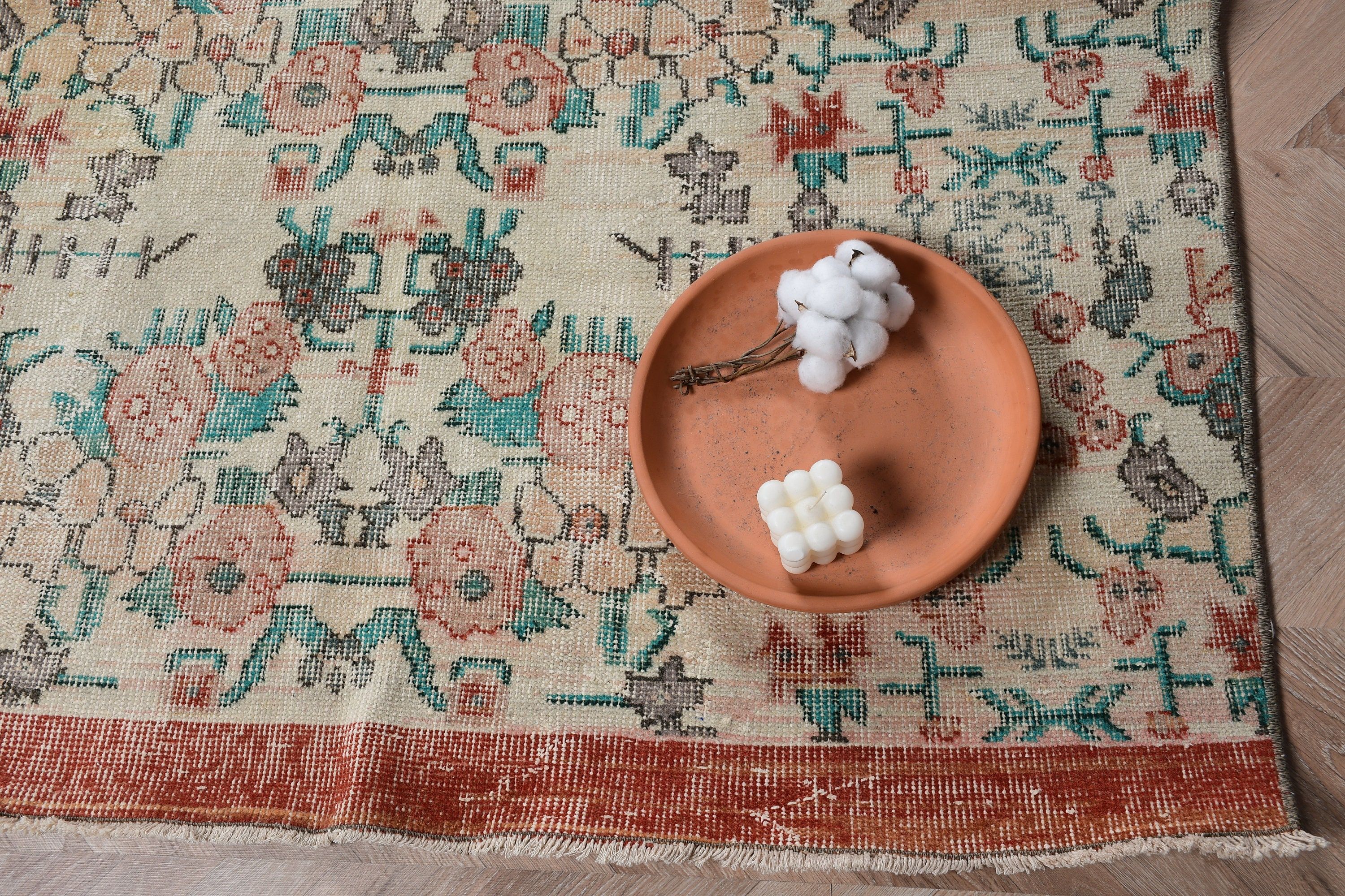 Bedroom Rug, Rugs for Dining Room, Living Room Rug, Turkish Rugs, White Bedroom Rugs, Vintage Rug, Anatolian Rug, 4.5x9.2 ft Large Rug