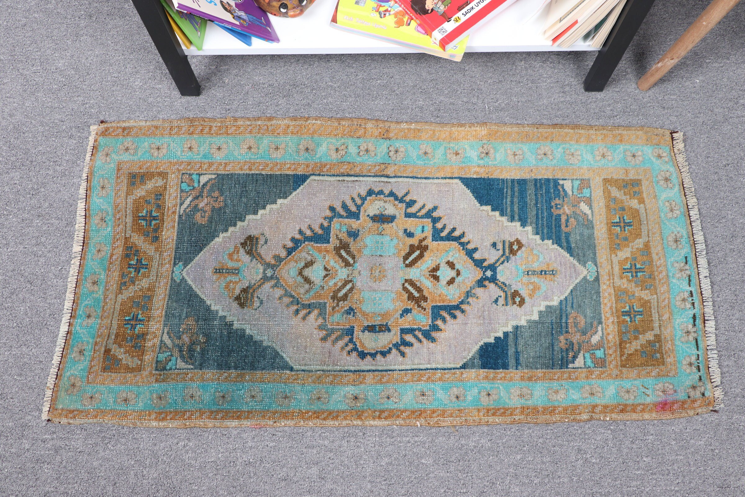 Rugs for Kitchen, Entry Rugs, Green Floor Rugs, 1.6x3.2 ft Small Rug, Oriental Rug, Bath Rug, Turkish Rug, Anatolian Rug, Vintage Rug