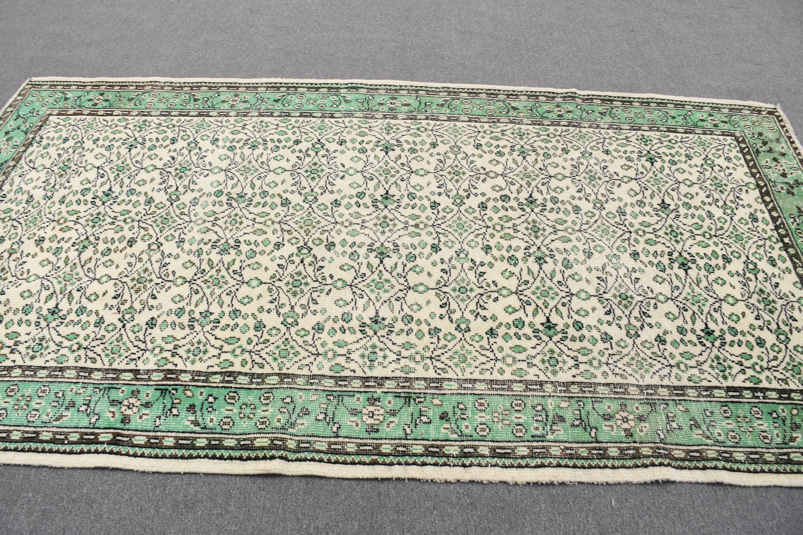 Yün Halı, Türk Halıları, Oturma Odası Halısı, Yemek Odası Halısı, Bej Ev Dekor Halısı, Oushak Halısı, Vintage Halı, 4.9x9.2 ft Büyük Halı, Etnik Halı