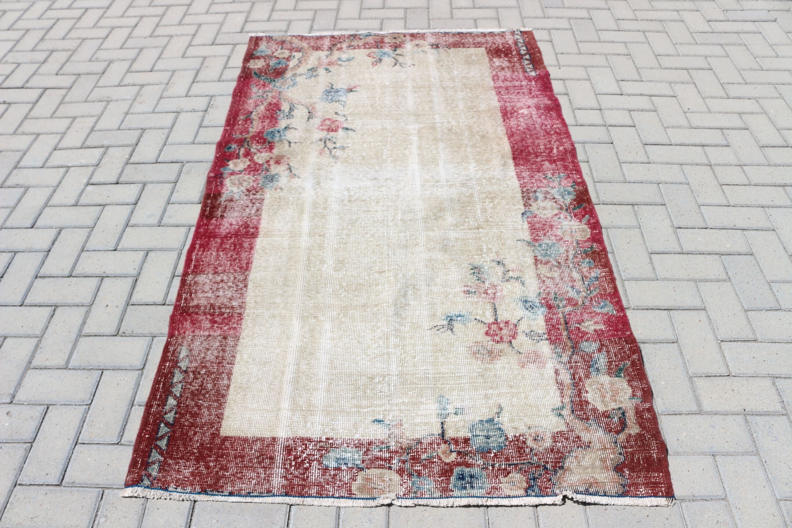 Rugs for Kitchen, Kitchen Rugs, 3.8x6.6 ft Area Rugs, Red Cool Rugs, Nursery Rugs, Turkish Rugs, Floor Rugs, Vintage Rug