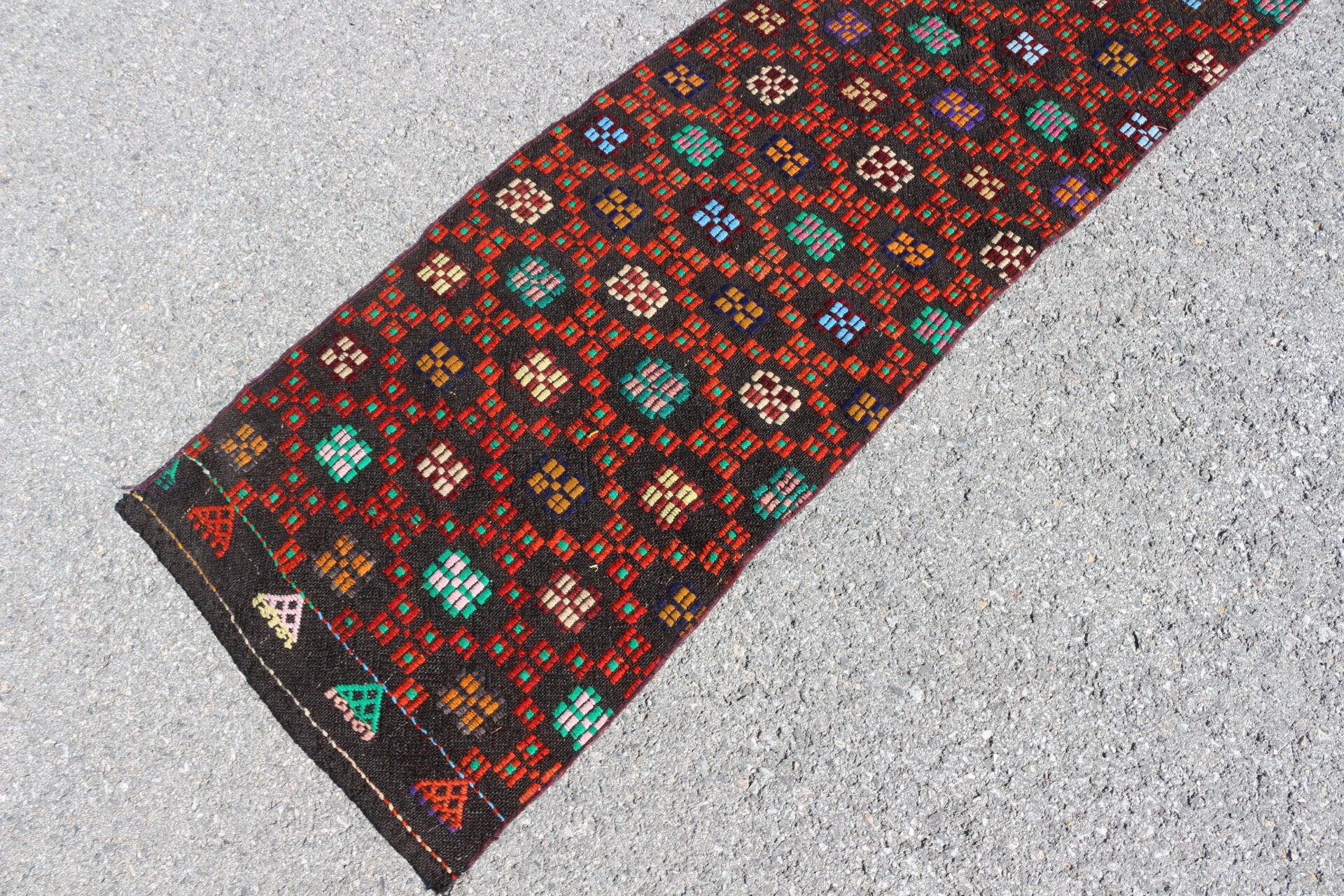 Anadolu Halısı, Türk Halısı, Kilim, Koridor Halısı, Vintage Halı, Ev Dekorasyonu Halısı, Yeşil 1.9x8.1 ft Runner Halısı, Mutfak Halıları