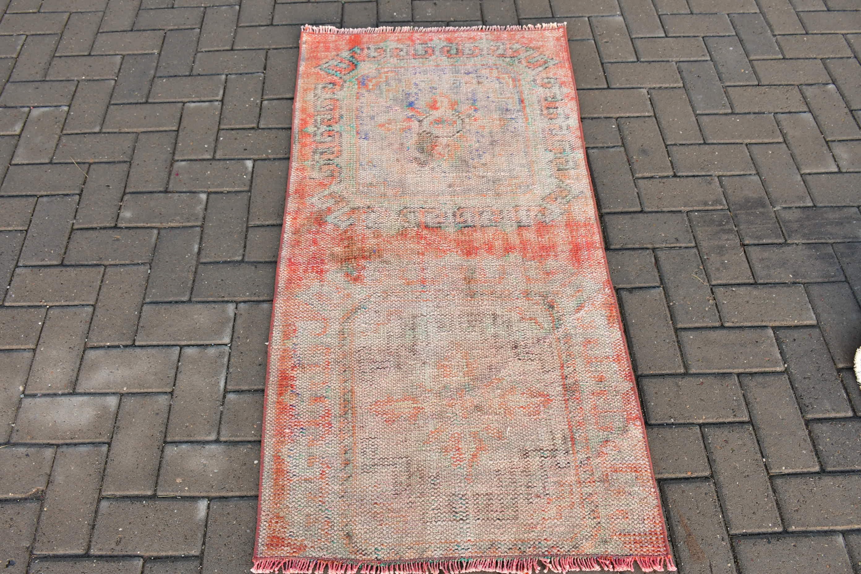 Wool Rug, Entry Rug, Turkish Rug, Rugs for Wall Hanging, Red Home Decor Rug, Vintage Rug, 2.4x4.6 ft Small Rugs, Antique Rug, Bath Rug