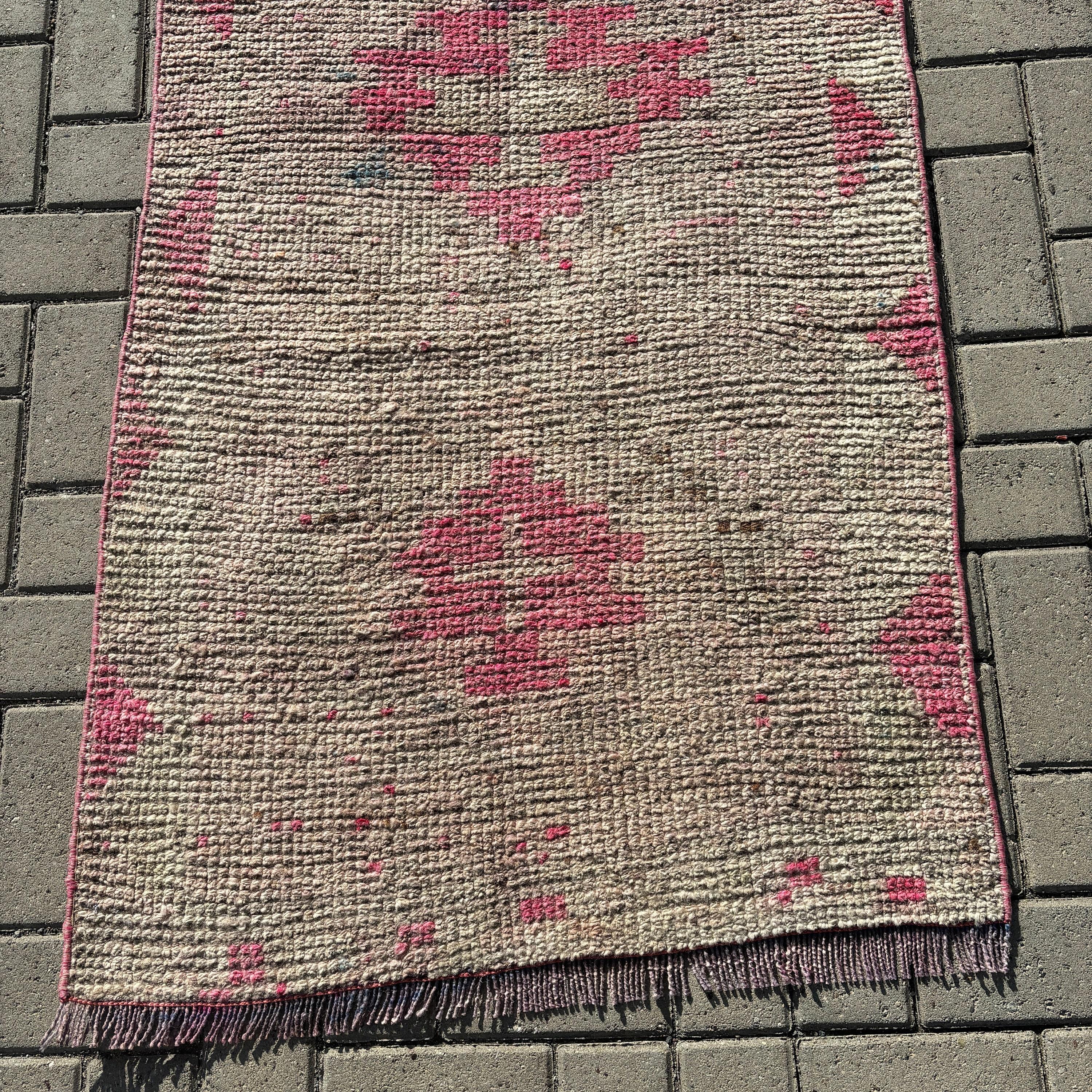 Vintage Runner Rug, Vintage Rug, Beige Geometric Rugs, Turkish Rugs, Boho Rugs, Moroccan Rug, 2.6x8.4 ft Runner Rug