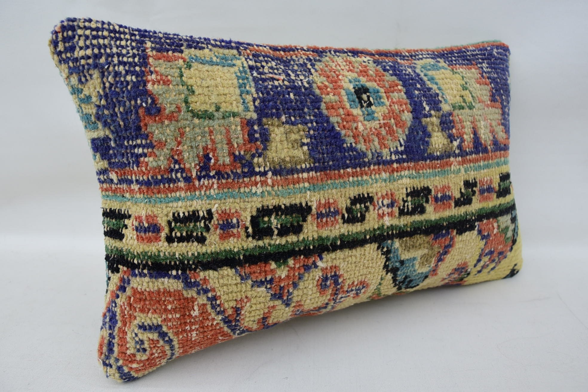 12"x20" Beige Pillow Sham, Vintage Pillow, Boho Pillow, Vintage Kilim Pillow, Wool Kilim Pillow Cushion Case