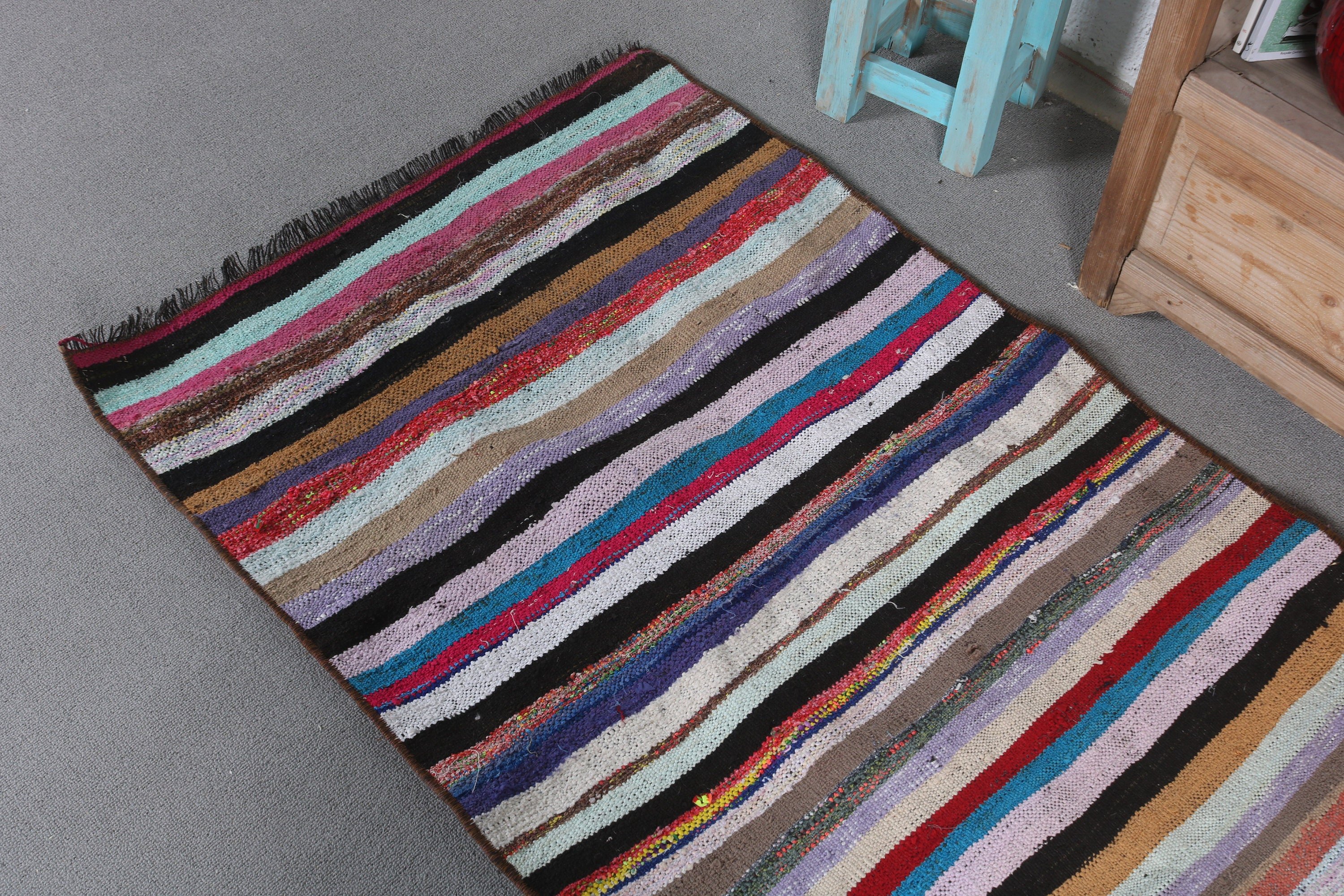 2.5x7.2 ft Yolluk Halıları, Kilim, Gökkuşağı Ev Dekorasyonu Halısı, Koridor Halısı, Anadolu Halısı, Vintage Halılar, Türk Halıları, Oryantal Halı, Merdiven Halıları