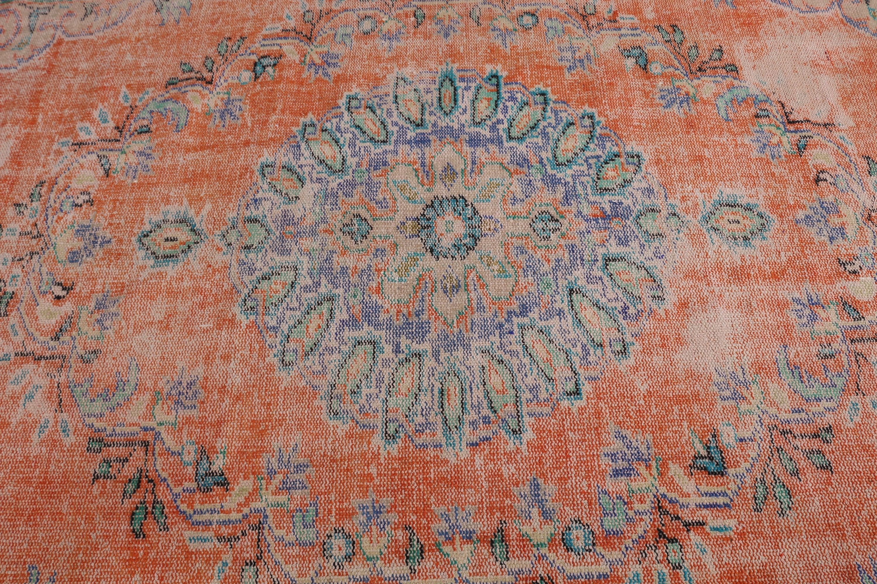 4.8x9.2 ft Large Rugs, Antique Rug, Rugs for Bedroom, Turkish Rugs, Living Room Rug, Bedroom Rugs, Orange Bedroom Rug, Vintage Rugs