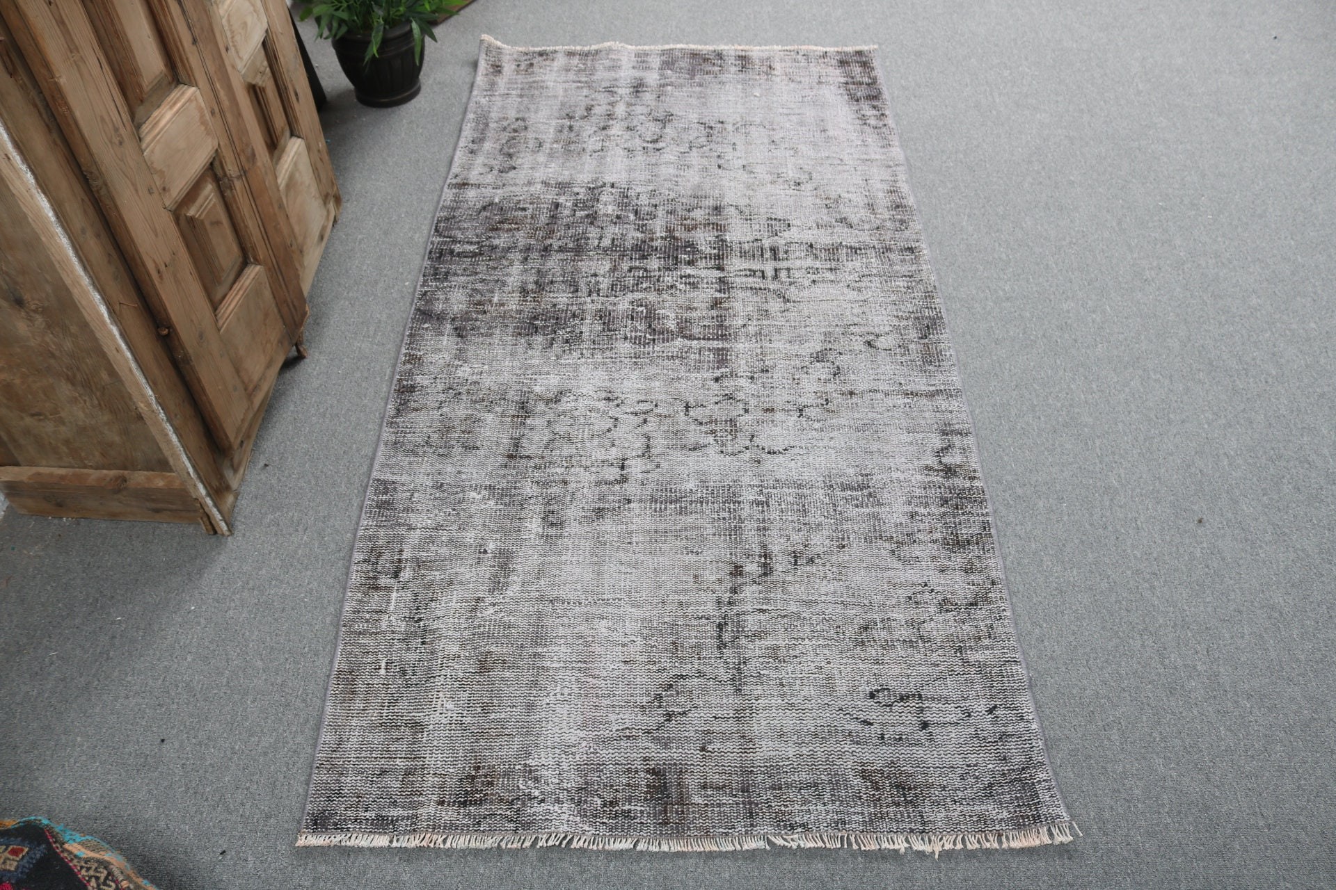 Turkish Rug, Wool Rugs, Aztec Rug, Vintage Rug, Cool Rug, Gray Boho Rug, Rugs for Vintage Accent, 3.2x6.5 ft Accent Rugs, Boho Accent Rugs