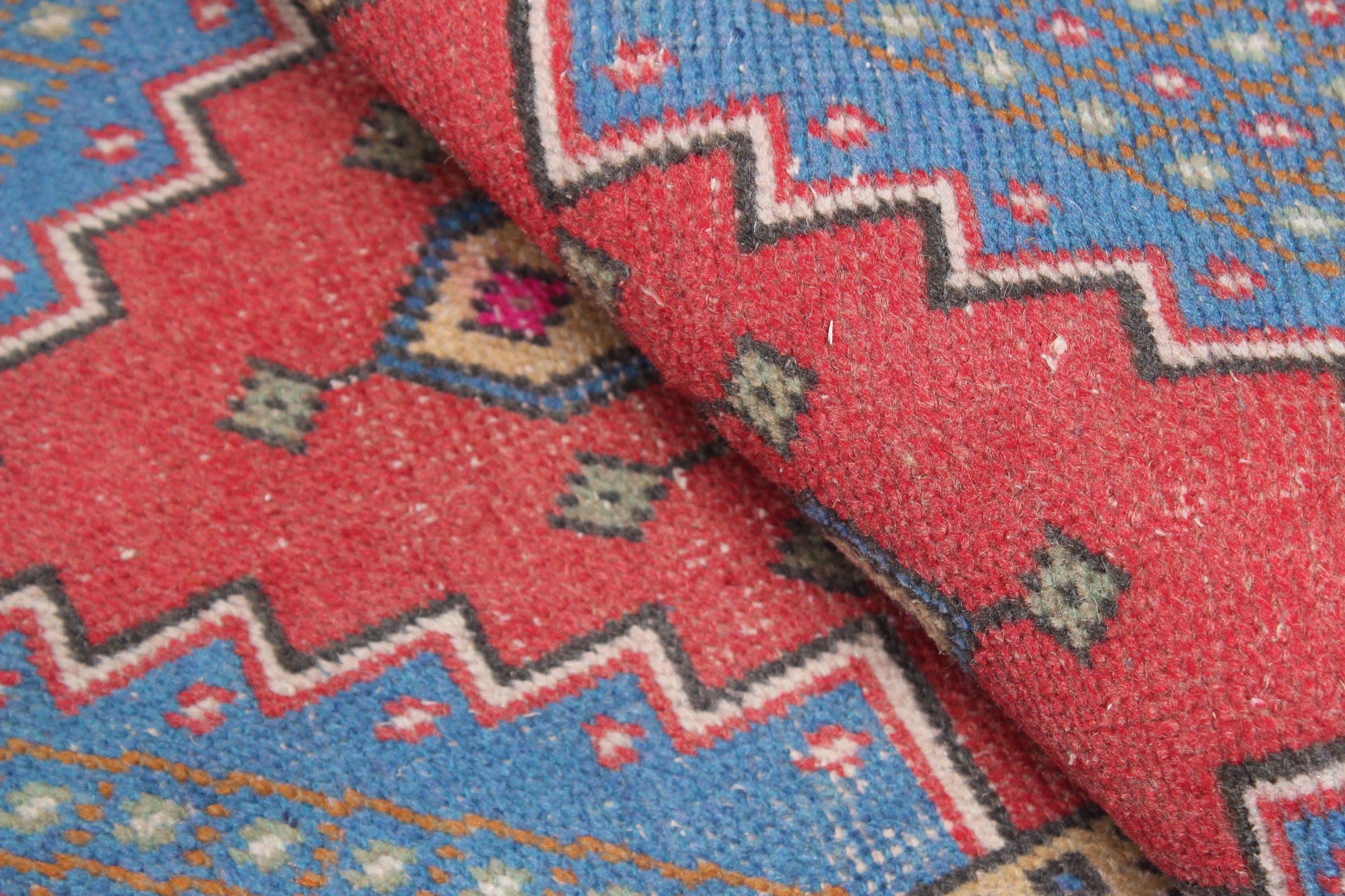 1.5x2.9 ft Küçük Halı, Oryantal Halılar, Küçük Boho Halı, Kırmızı Açıklama Halısı, Türk Halısı, Vintage Halı, Tribal Halılar, Küçük Alan Halısı